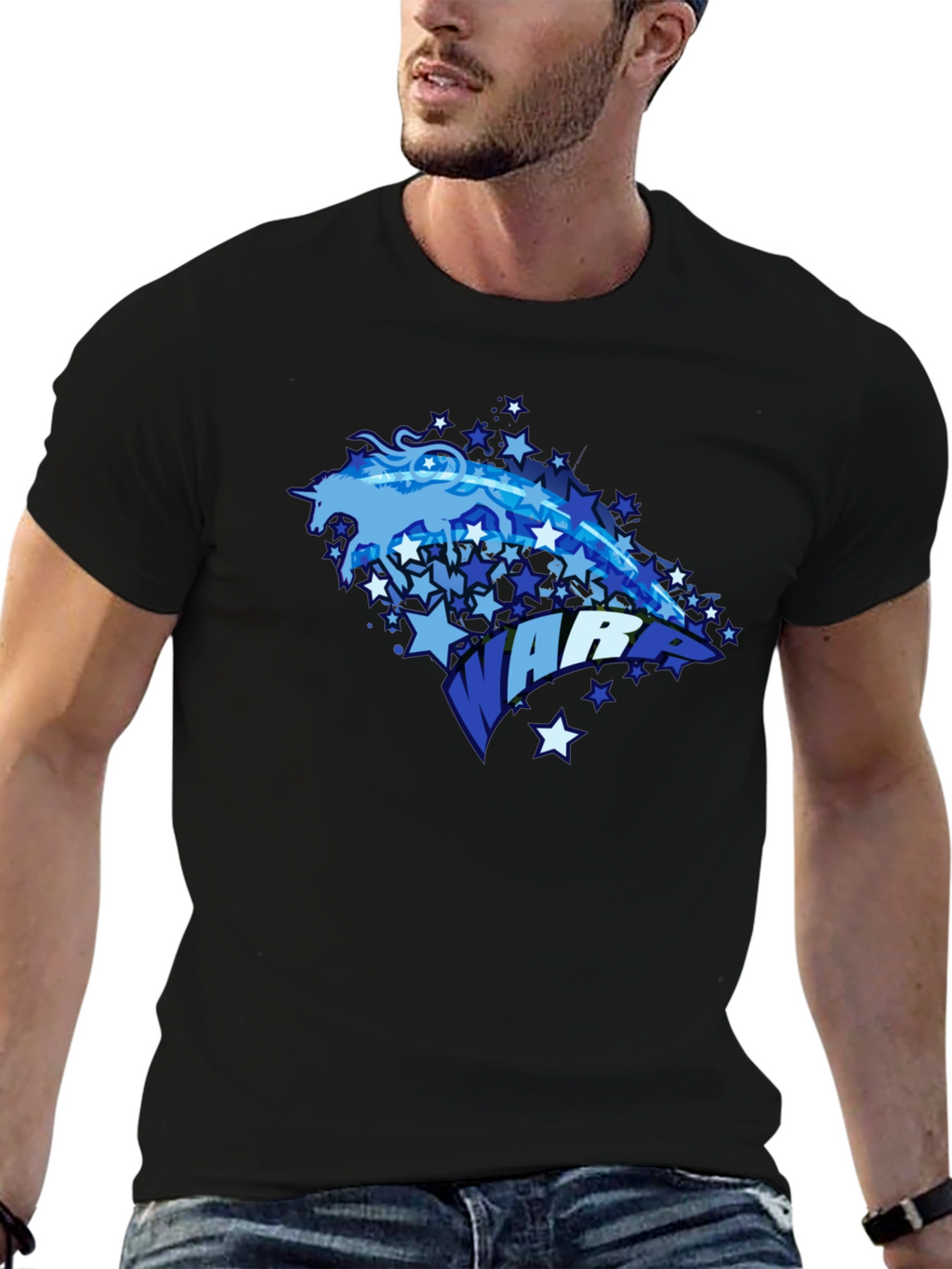 Unicorn Warrior Graphic Black T-Shirt