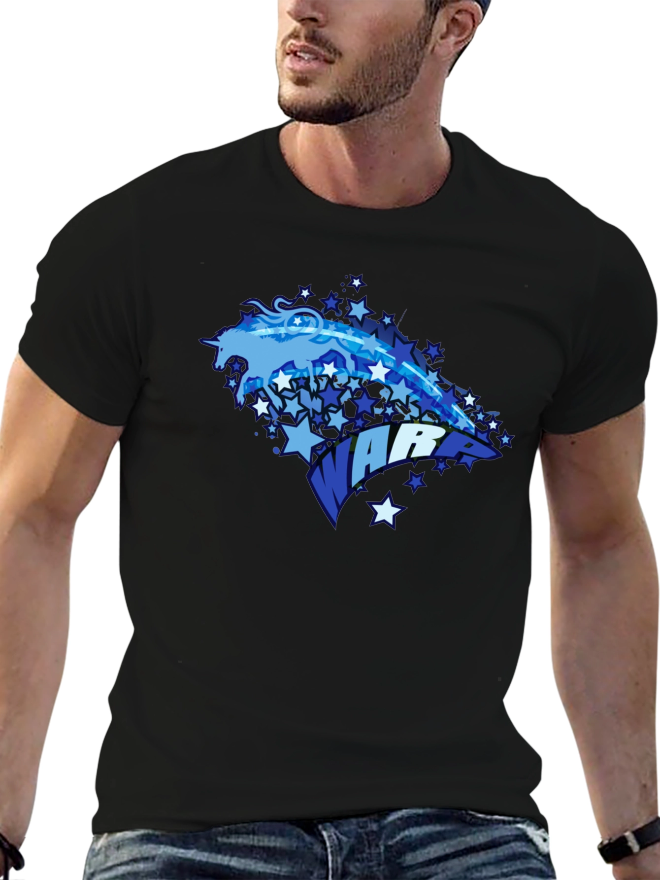 Unicorn Warrior Graphic Black T-Shirt