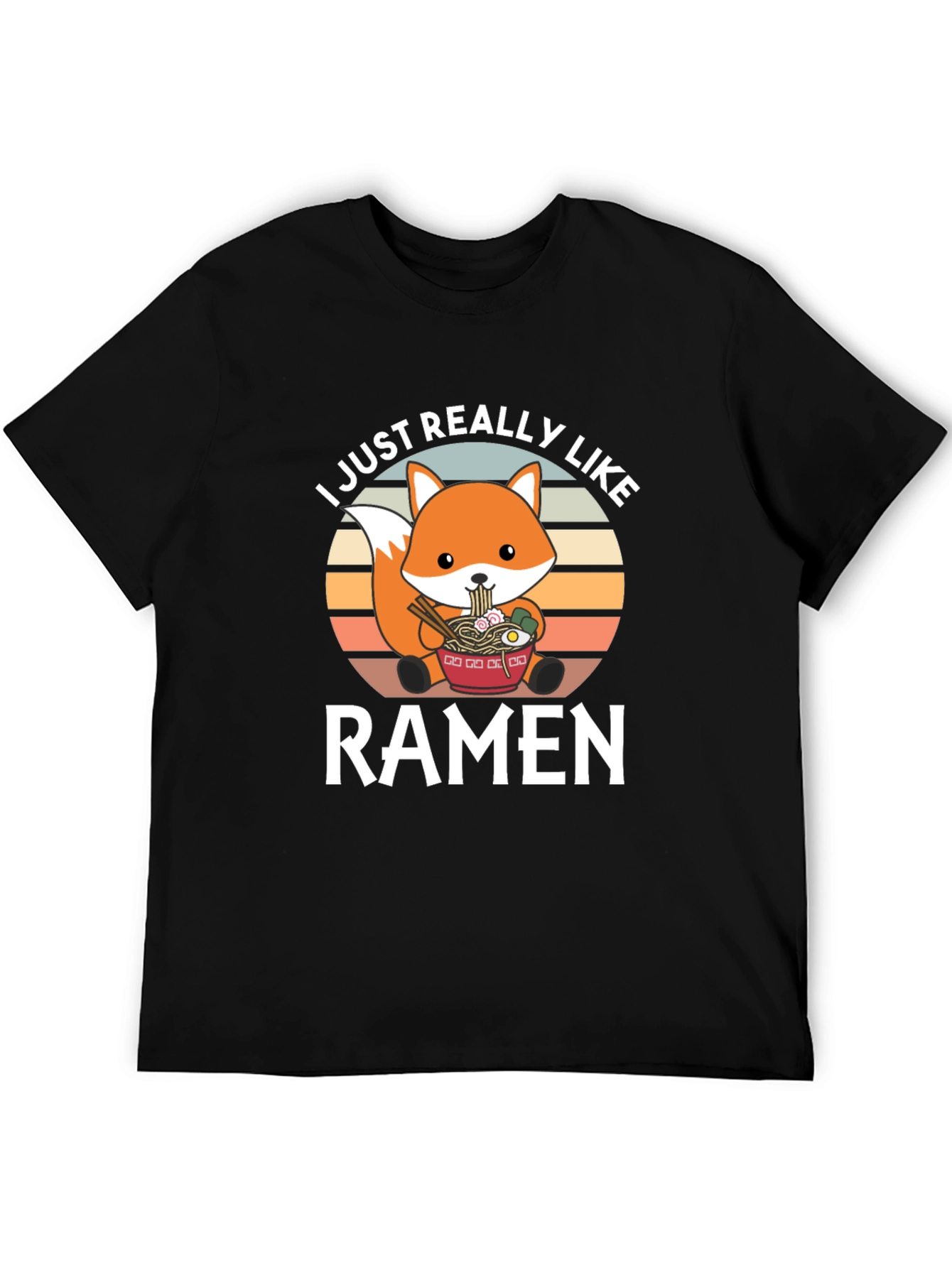 I Just Really Like Ramen T-Shirt Funny Fox Design