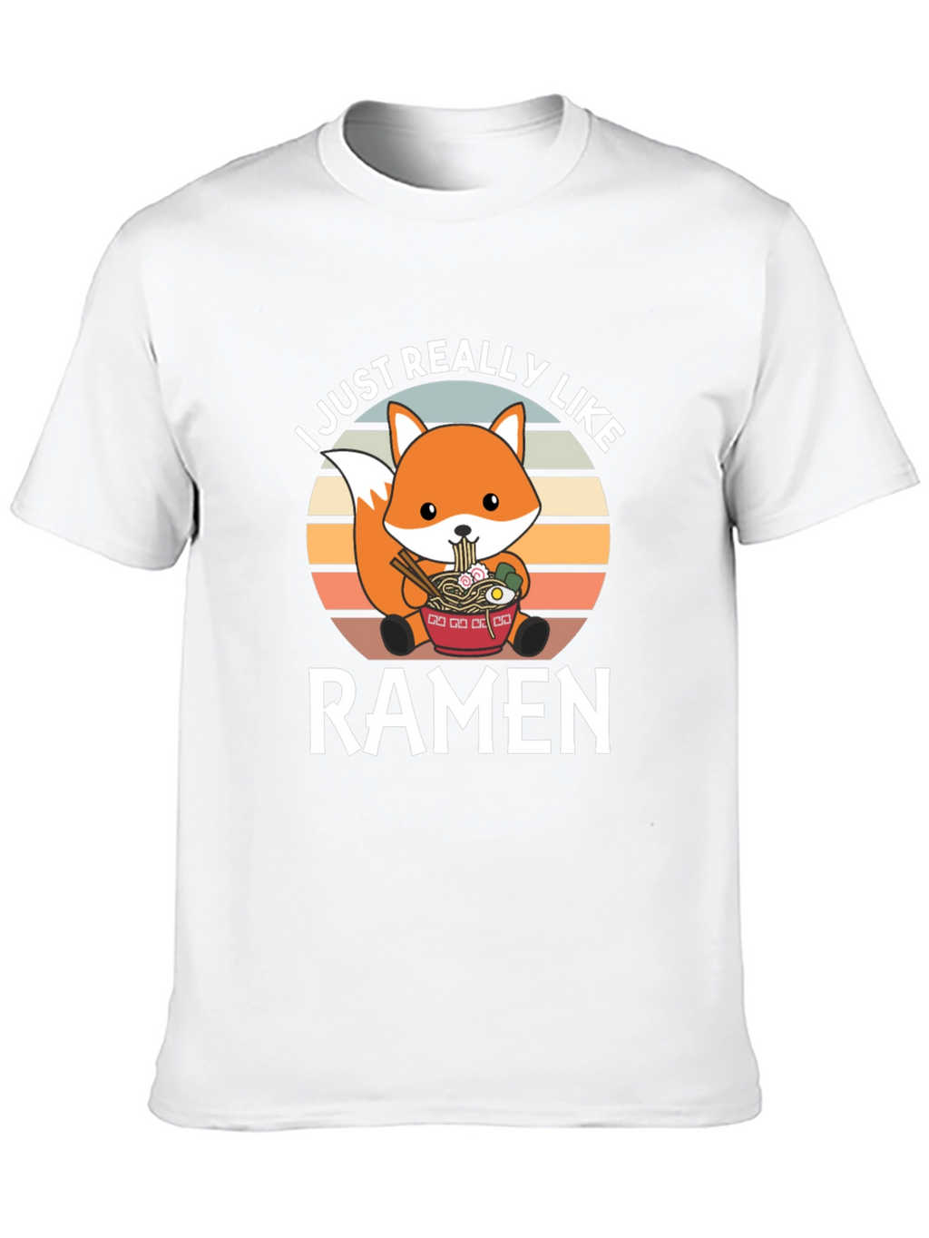 I Just Really Like Ramen T-Shirt Funny Fox Design