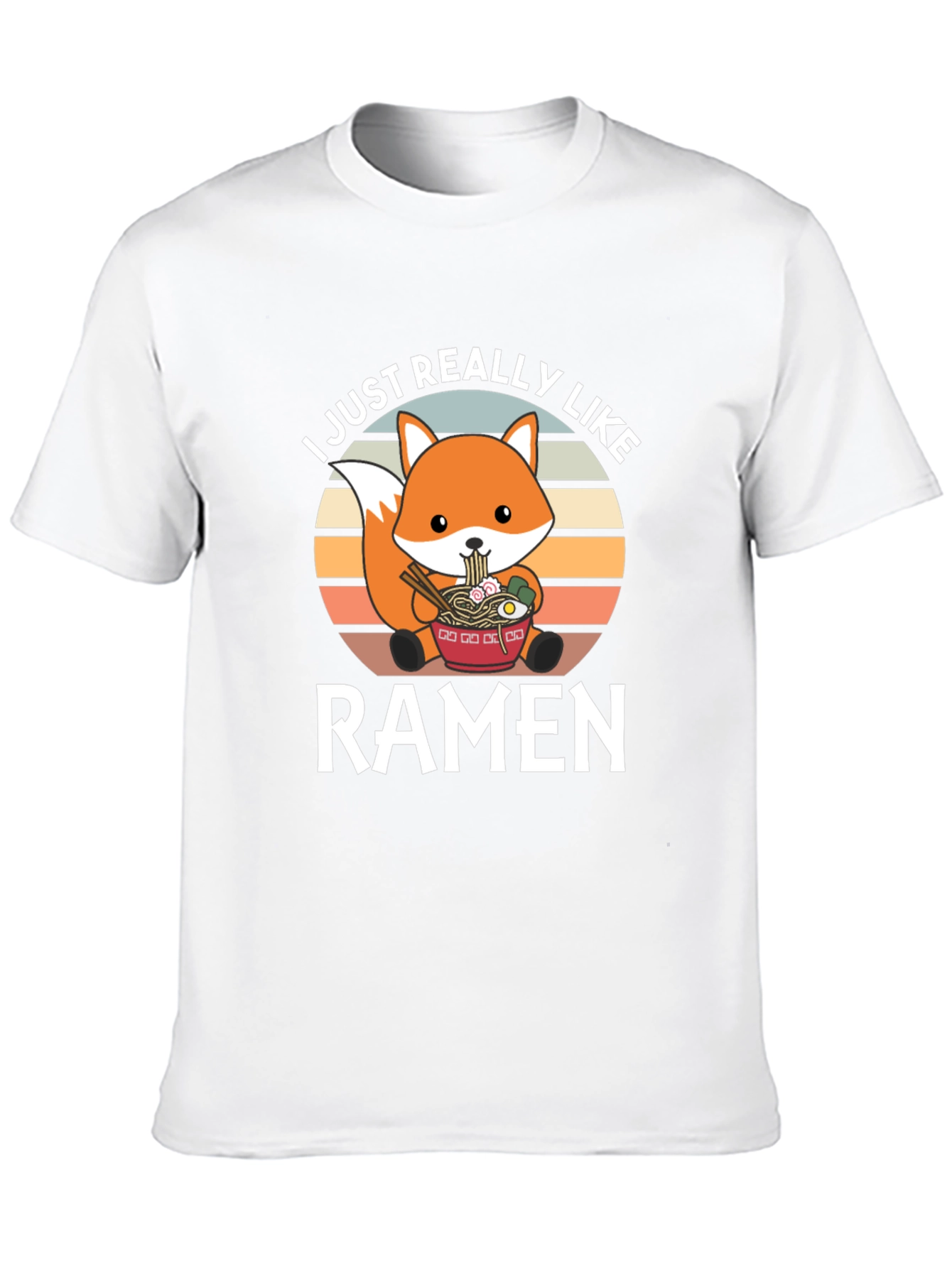 I Just Really Like Ramen T-Shirt Funny Fox Design