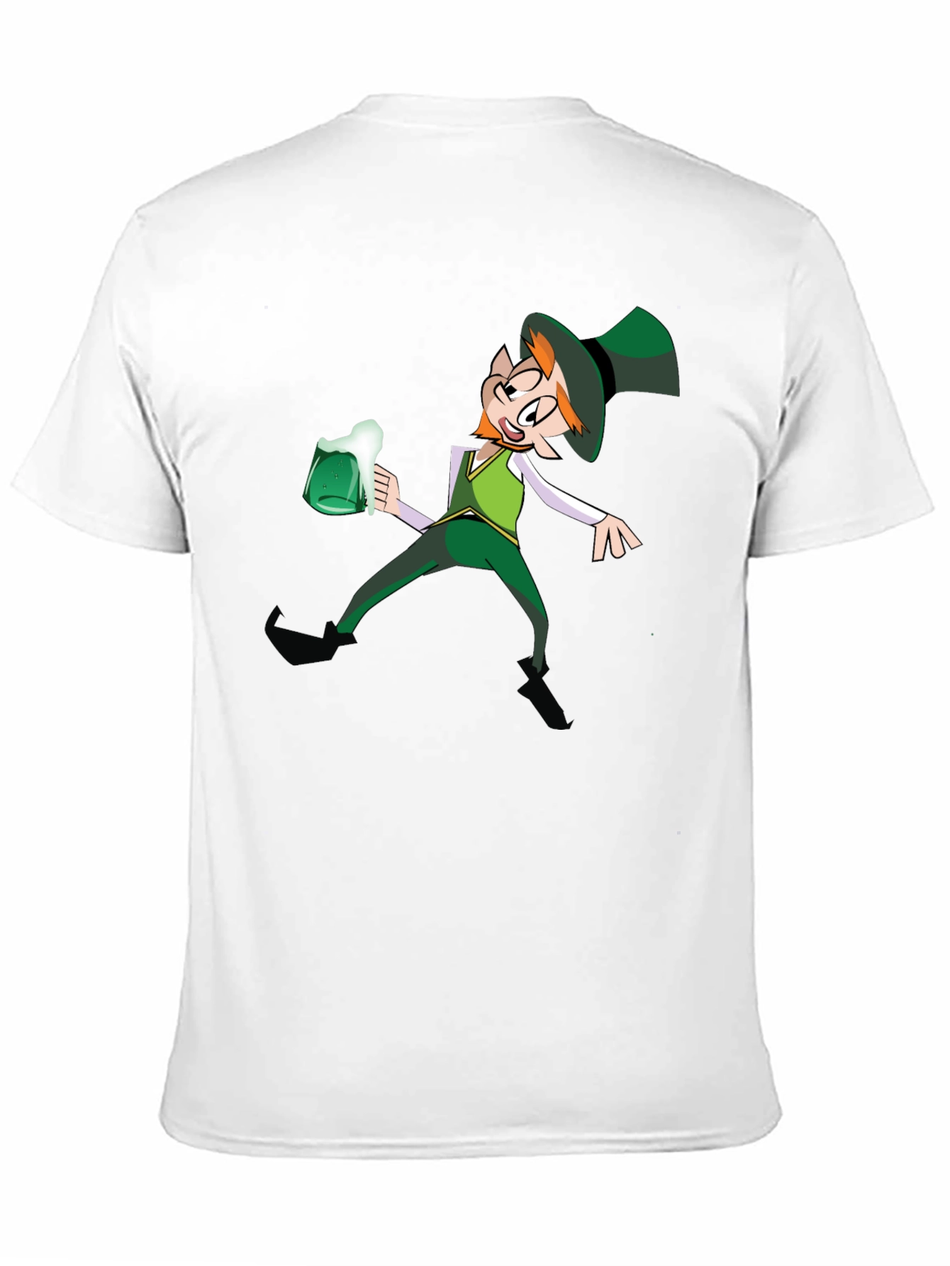 Leprechaun Drinking Graphic T-Shirt - Black