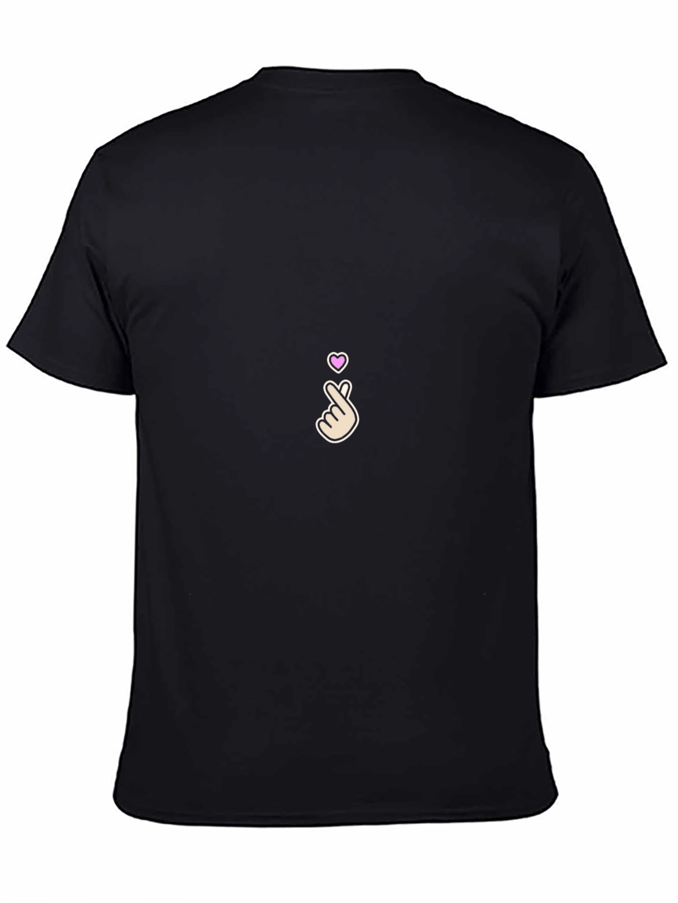 Finger Heart Gesture Graphic Tee - Black