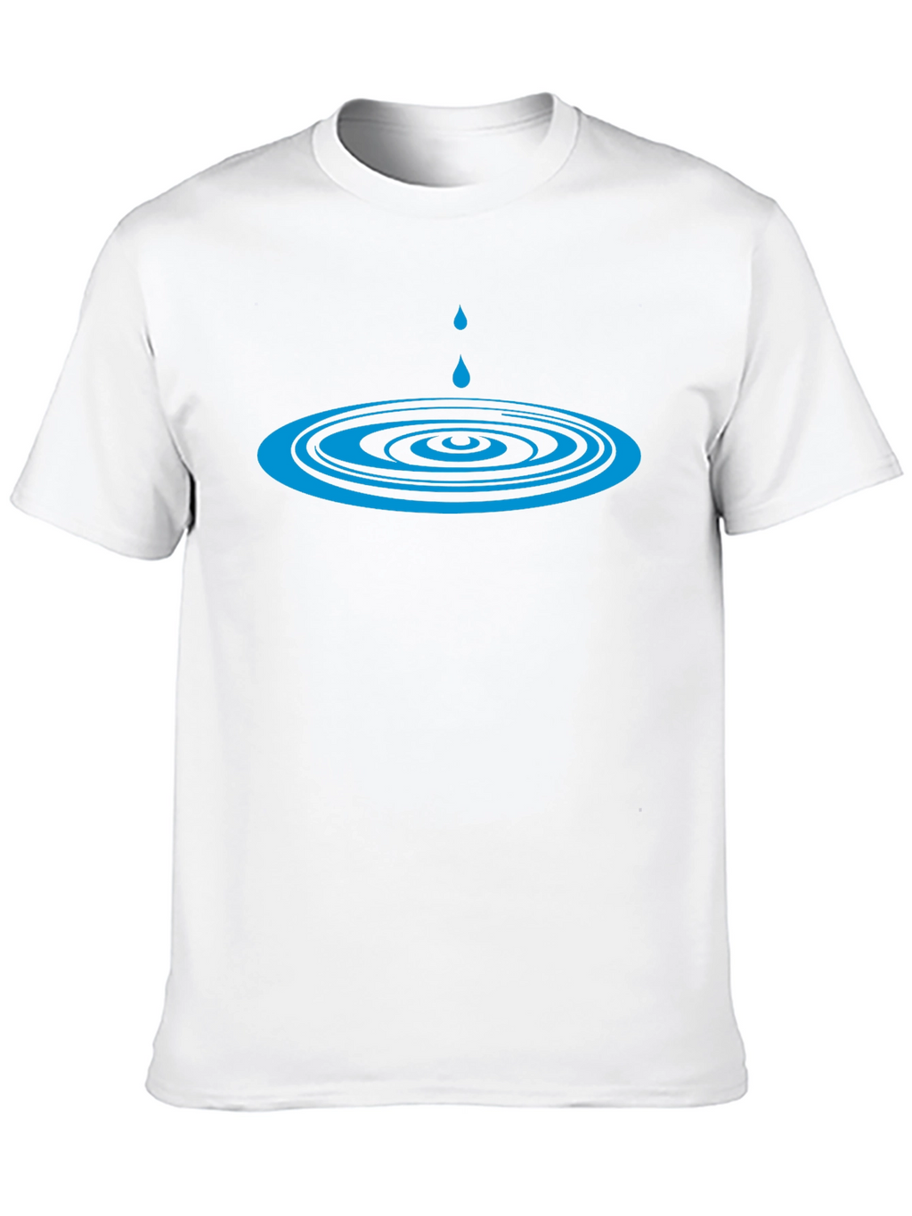 Cool Water Drop Ripple Design Black T-Shirt
