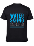 Water Skiing Simplified Black T-Shirt