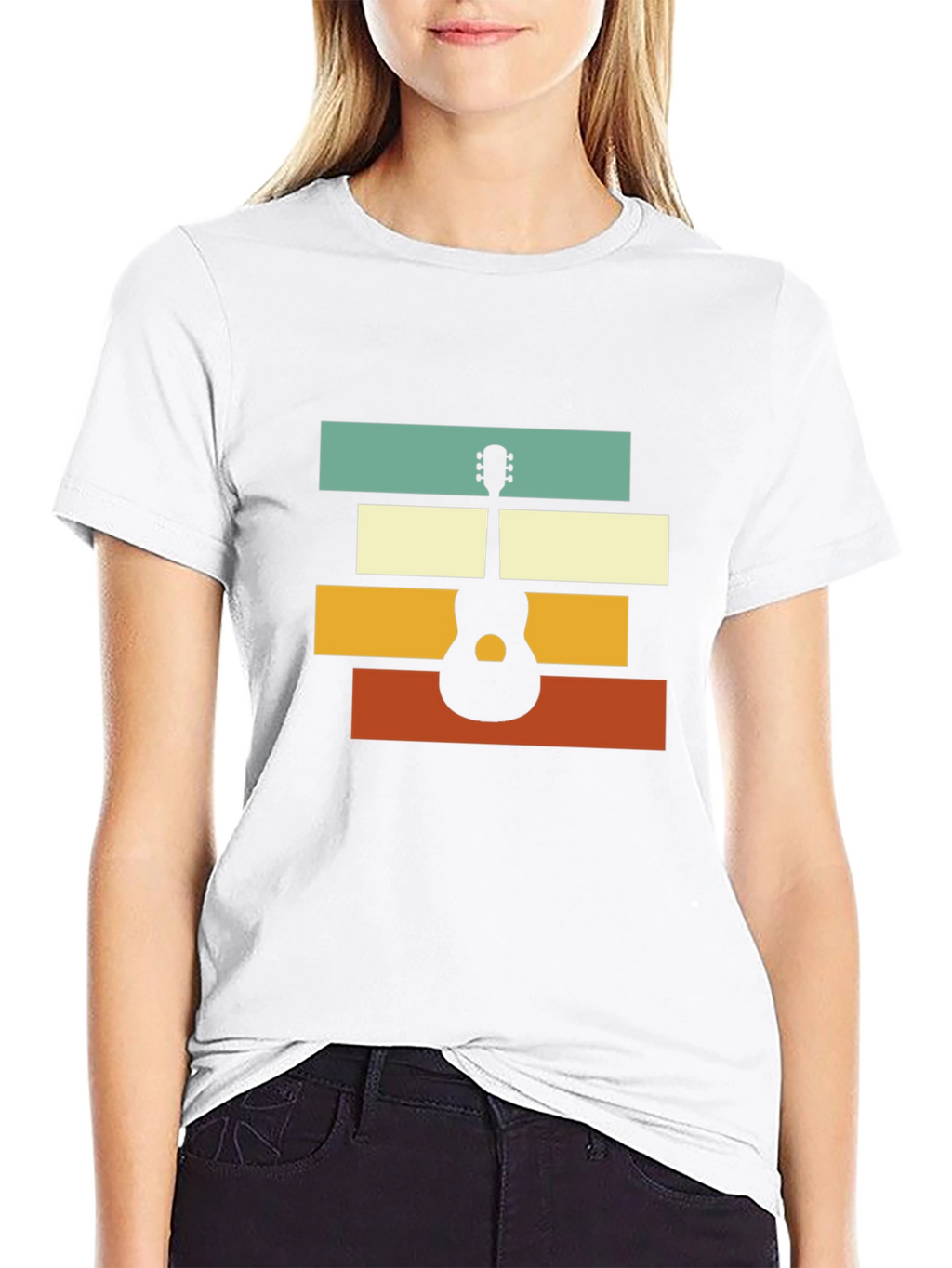 Retro Guitar Graphic Tee - Black Unisex T-Shirt