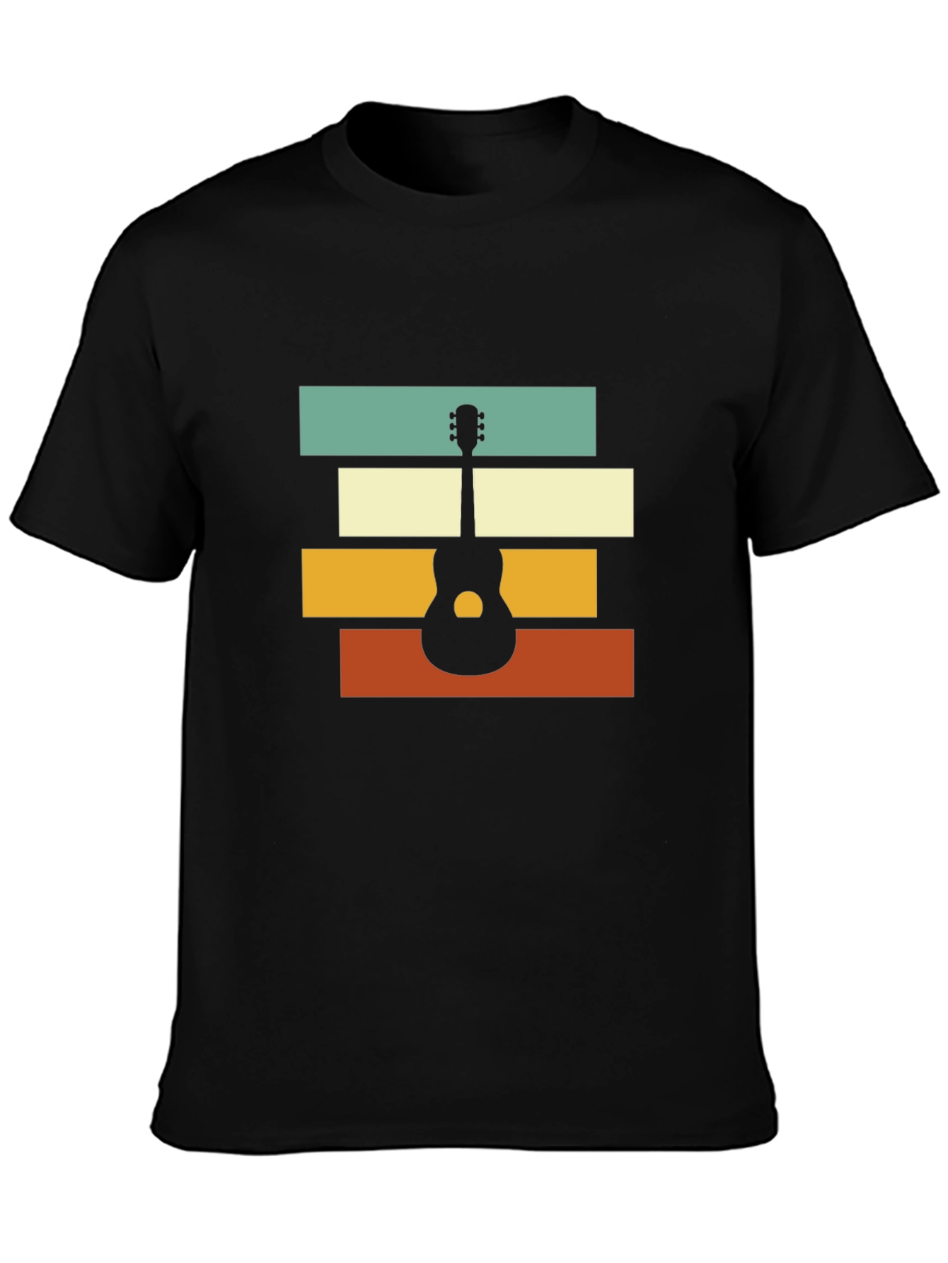 Retro Guitar Graphic Tee - Black Unisex T-Shirt