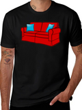 Novelty Couch Graphic Tee - Comfy Style