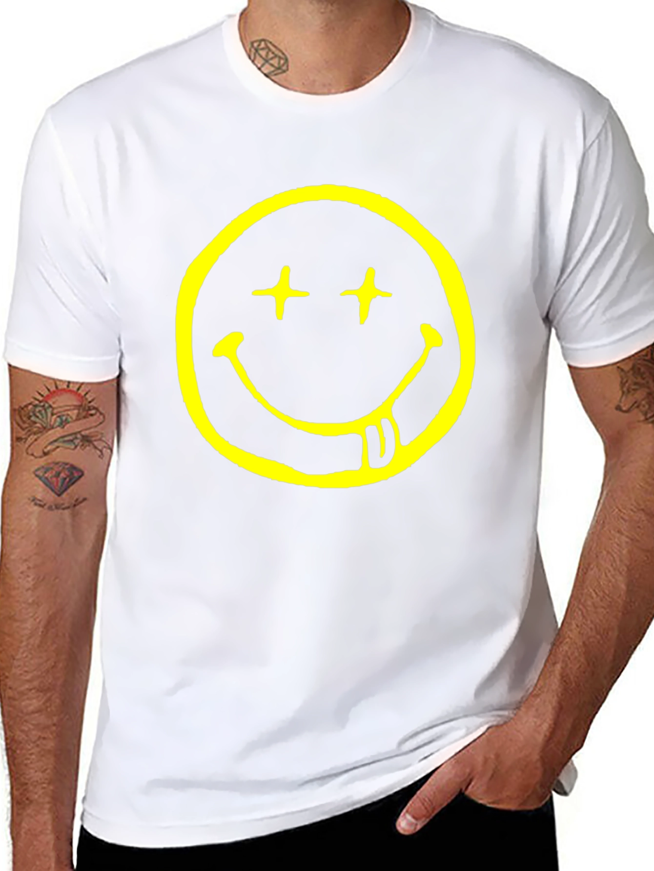 Nirvana Smiley Face Black Graphic T-Shirt