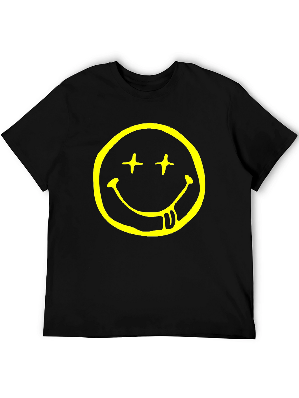 Nirvana Smiley Face Black Graphic T-Shirt