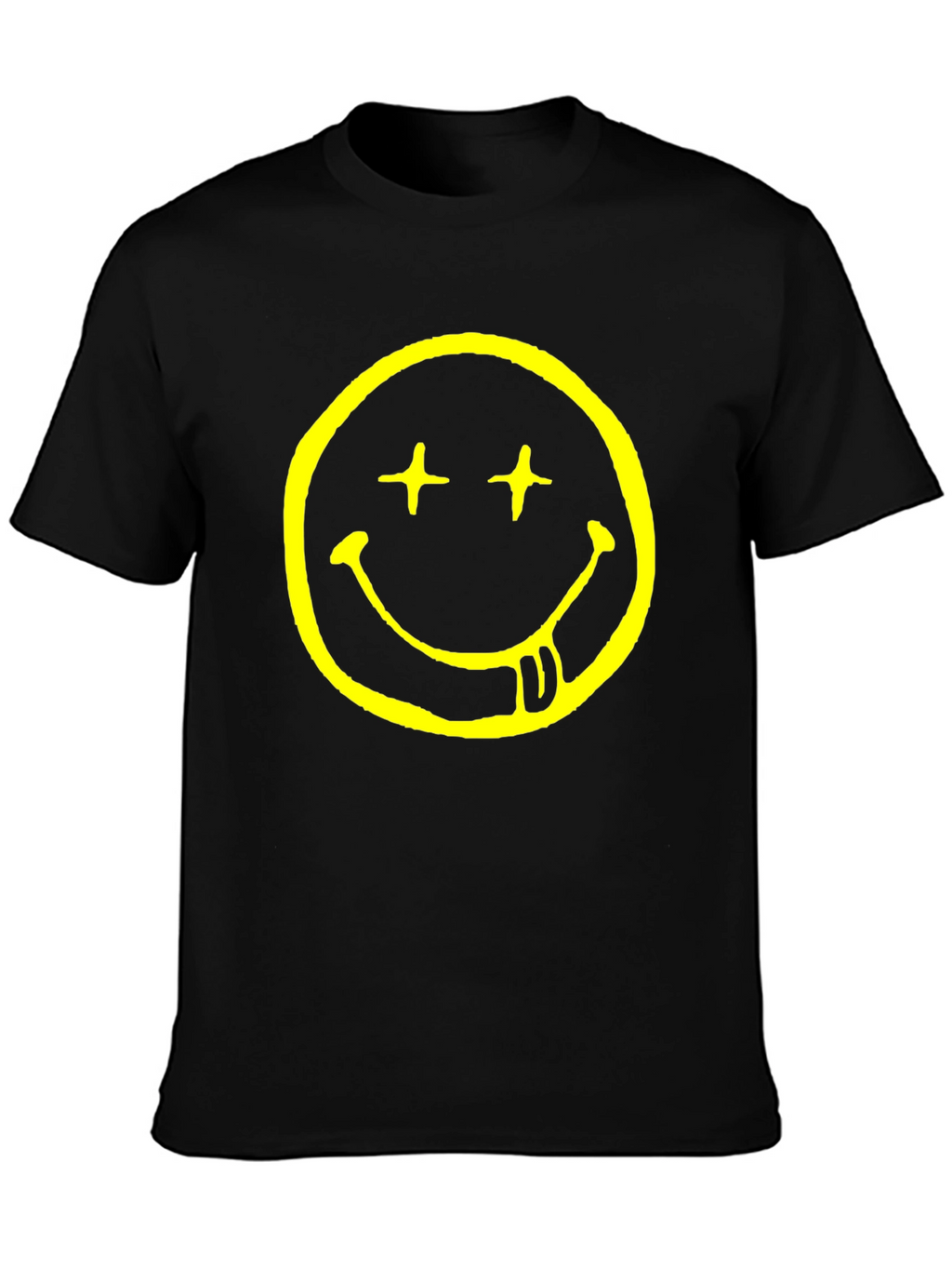 Nirvana Smiley Face Black Graphic T-Shirt