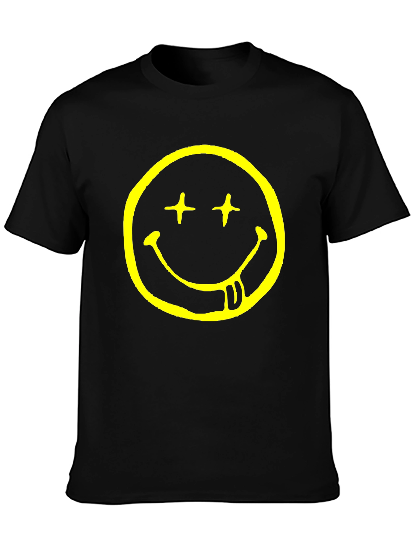 Nirvana Smiley Face Black Graphic T-Shirt