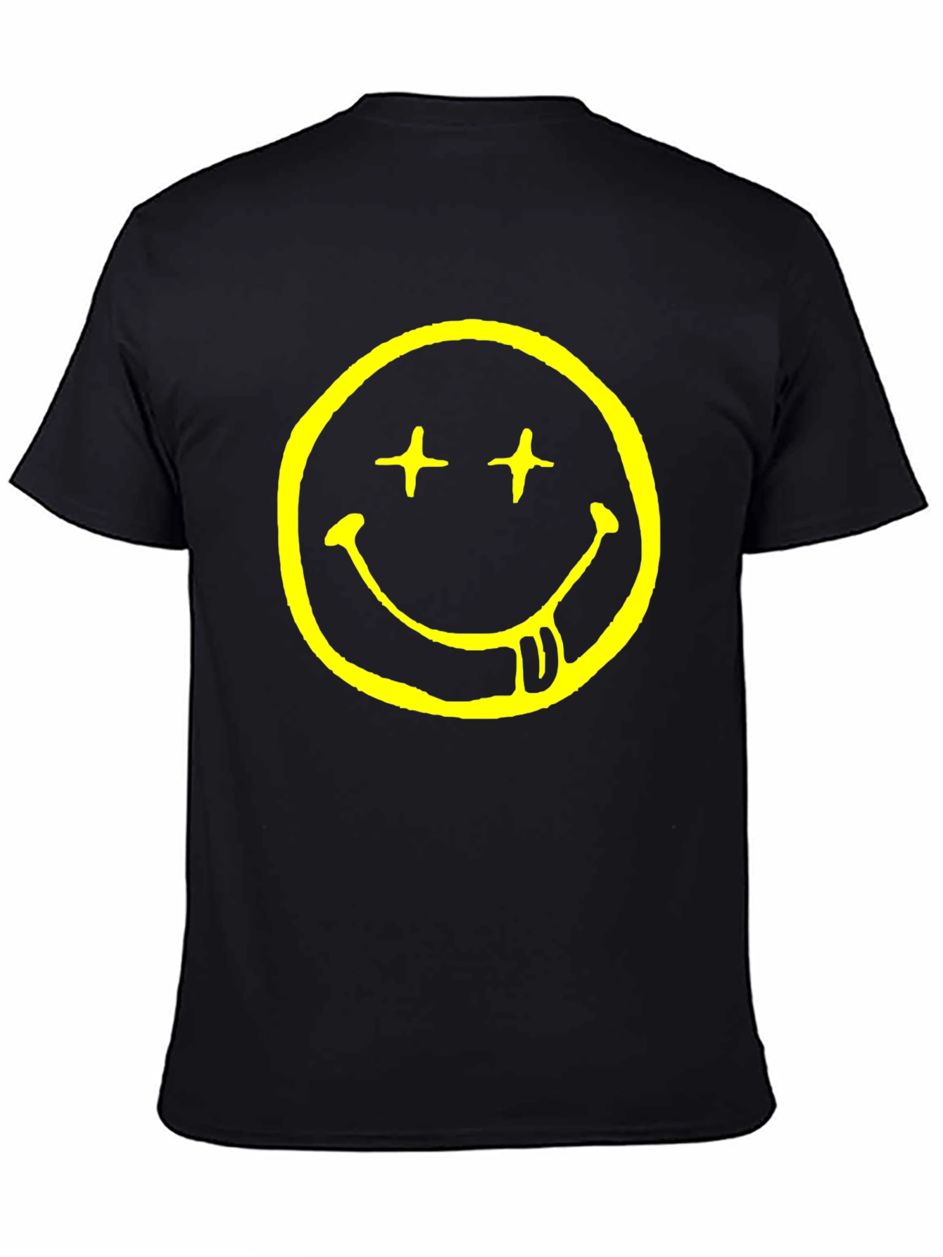 Nirvana Smiley Face Black Graphic T-Shirt