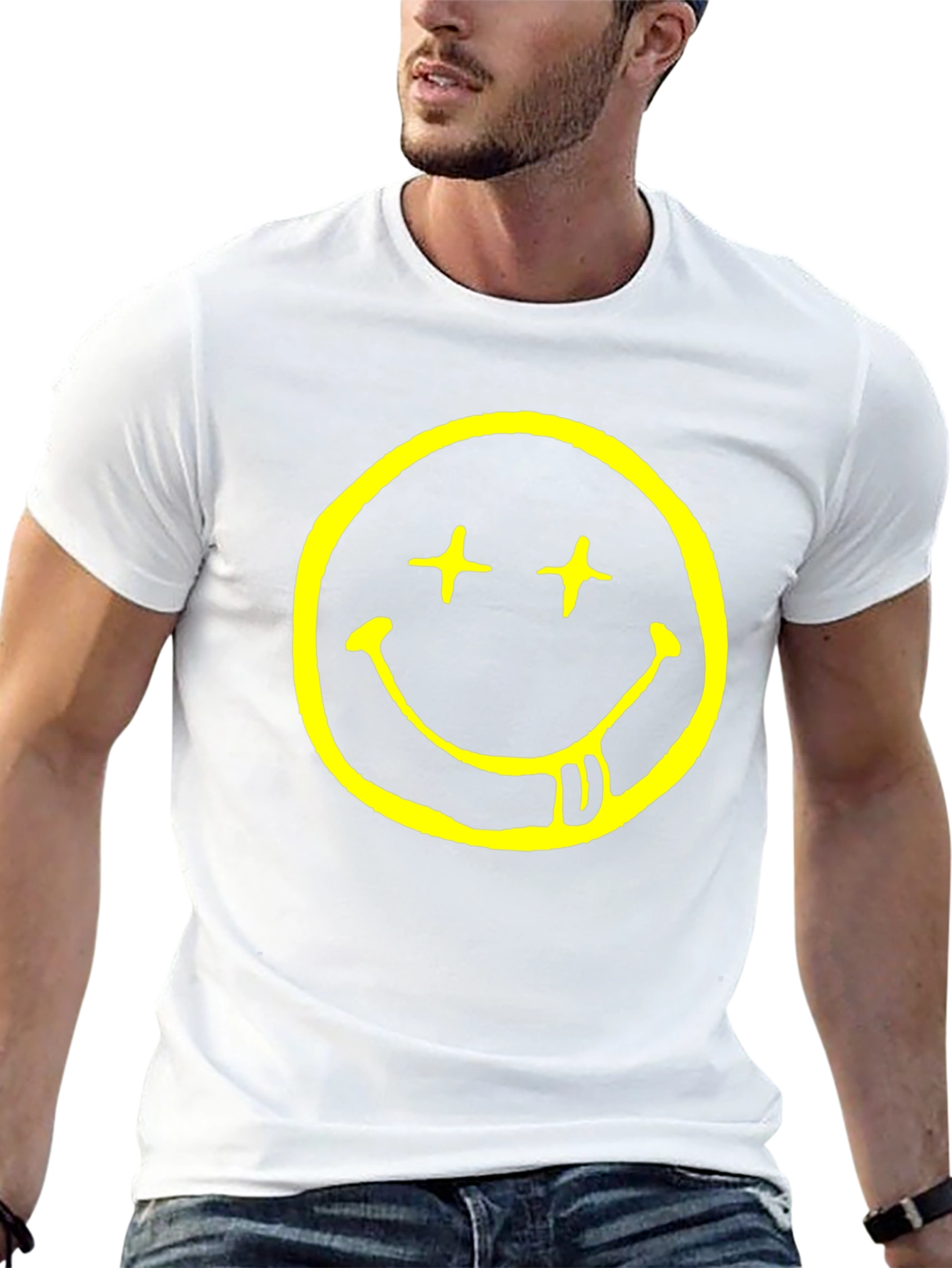 Nirvana Smiley Face Black Graphic T-Shirt