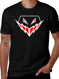 Mens Black T-Shirt with Geometric Graphic