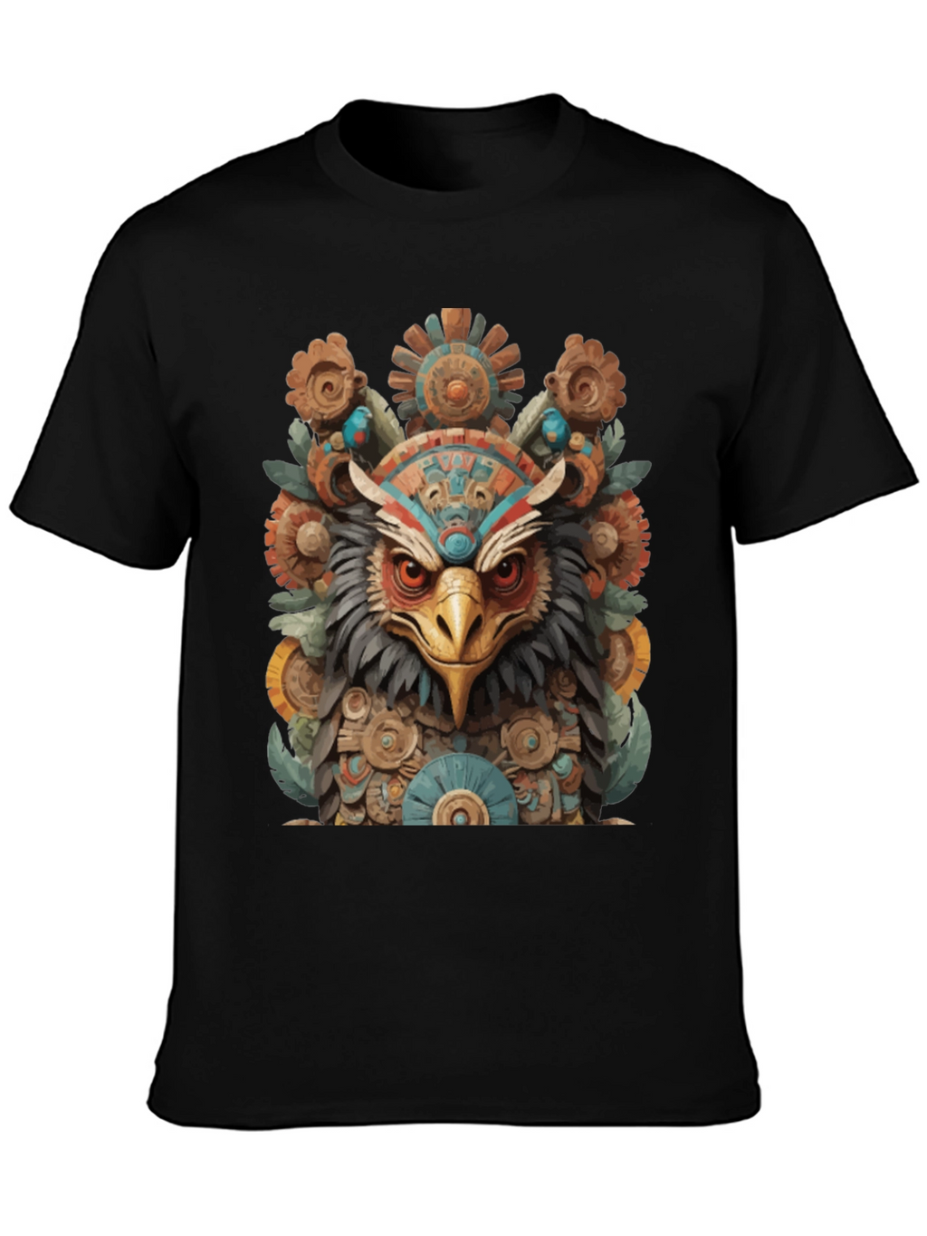 Aztec Eagle Warrior Graphic T-Shirt