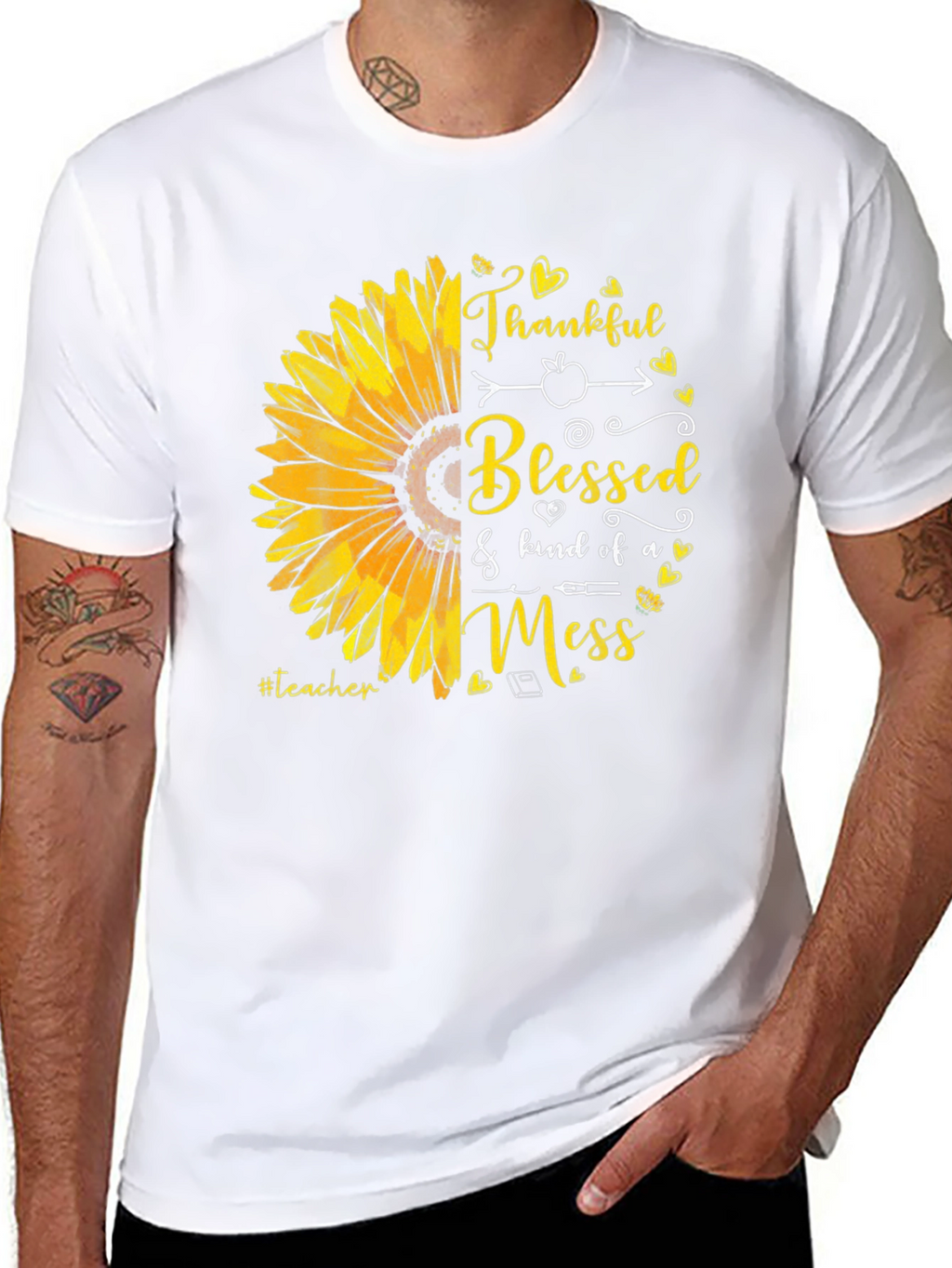 Teacher Sunflower T-Shirt - Thankful Blessed Mess