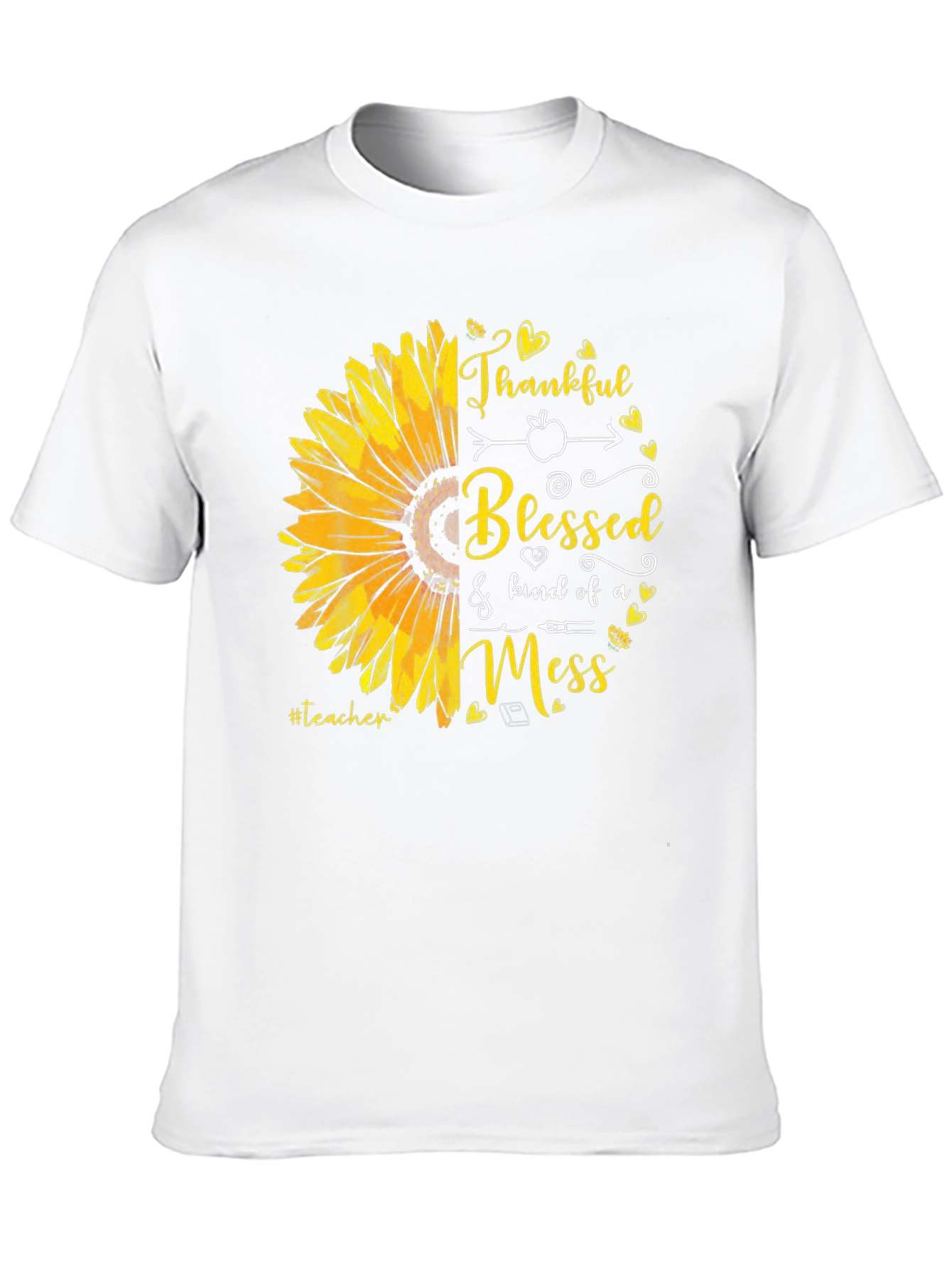 Teacher Sunflower T-Shirt - Thankful Blessed Mess