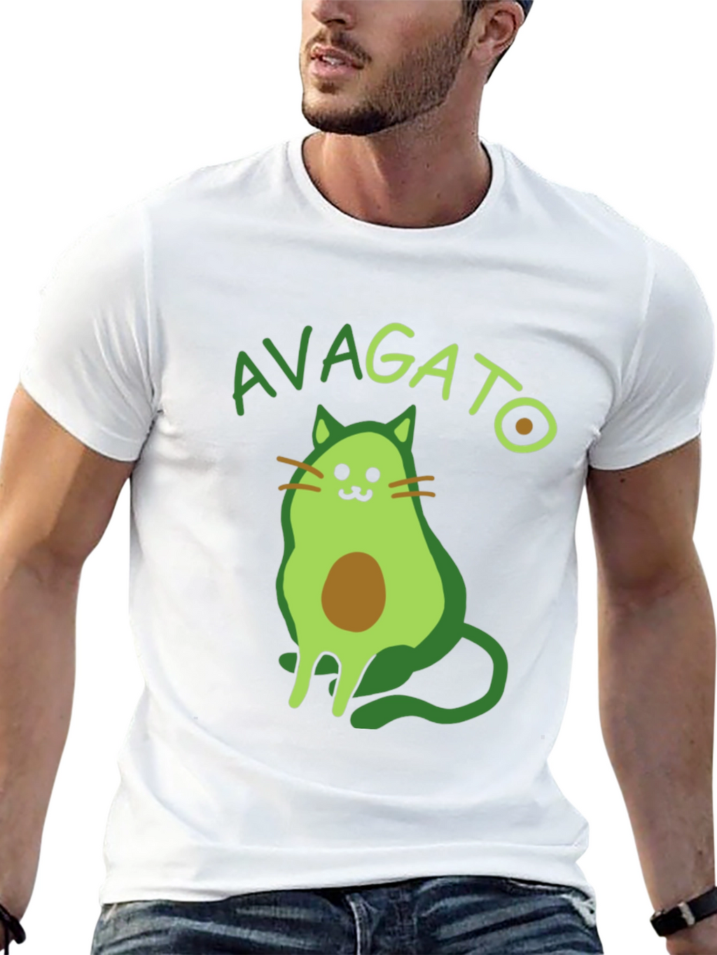 Avagato T-Shirt - Avocado Cat Graphic Tee