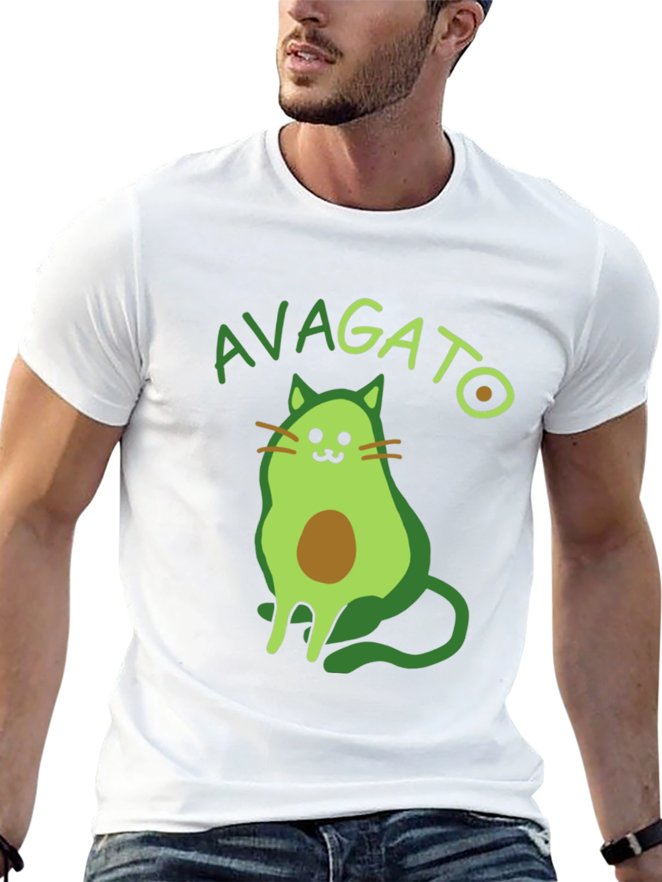 Avagato T-Shirt - Avocado Cat Graphic Tee