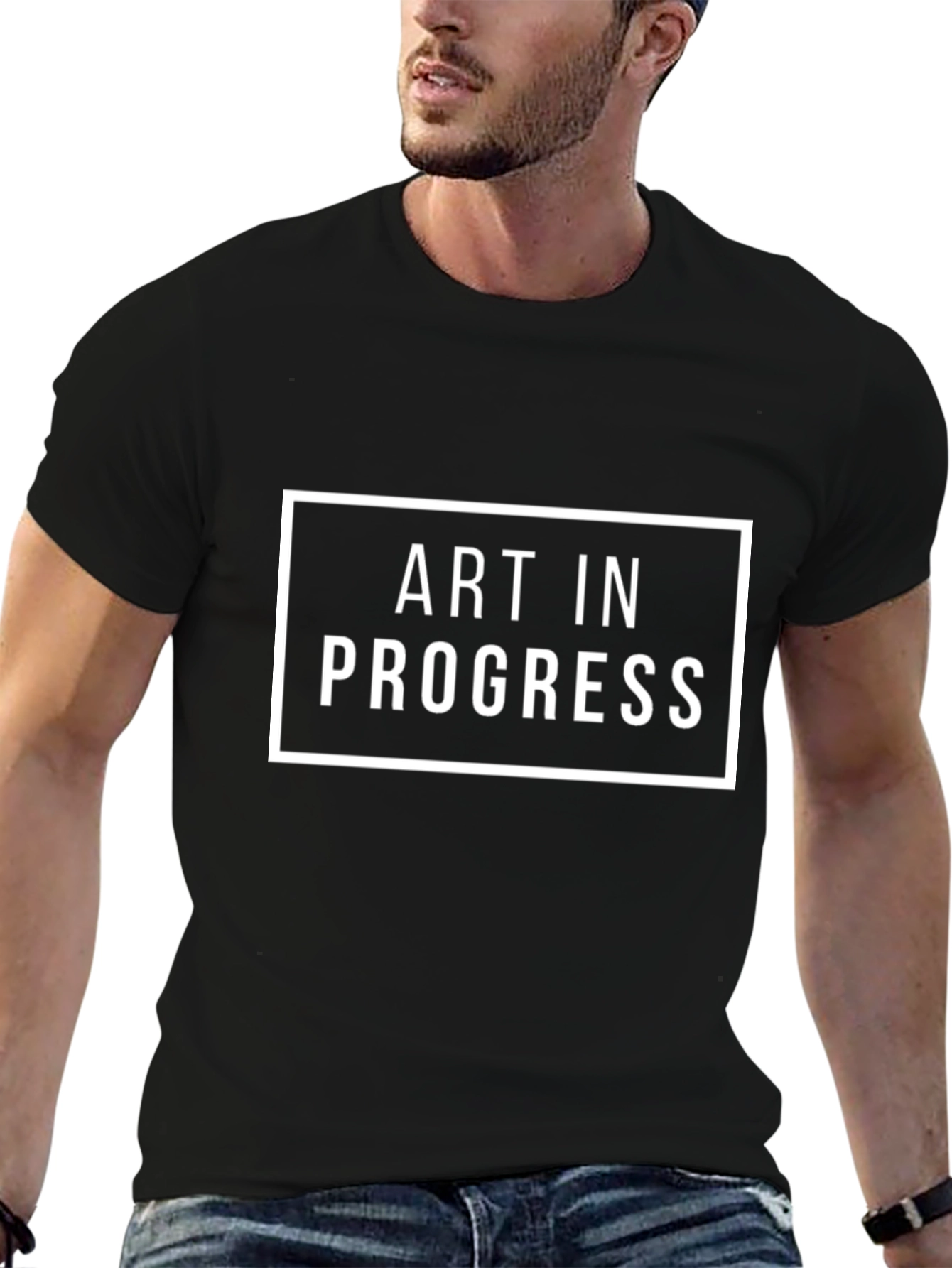 Art in Progress Graphic Tee - Black Casual T-Shirt
