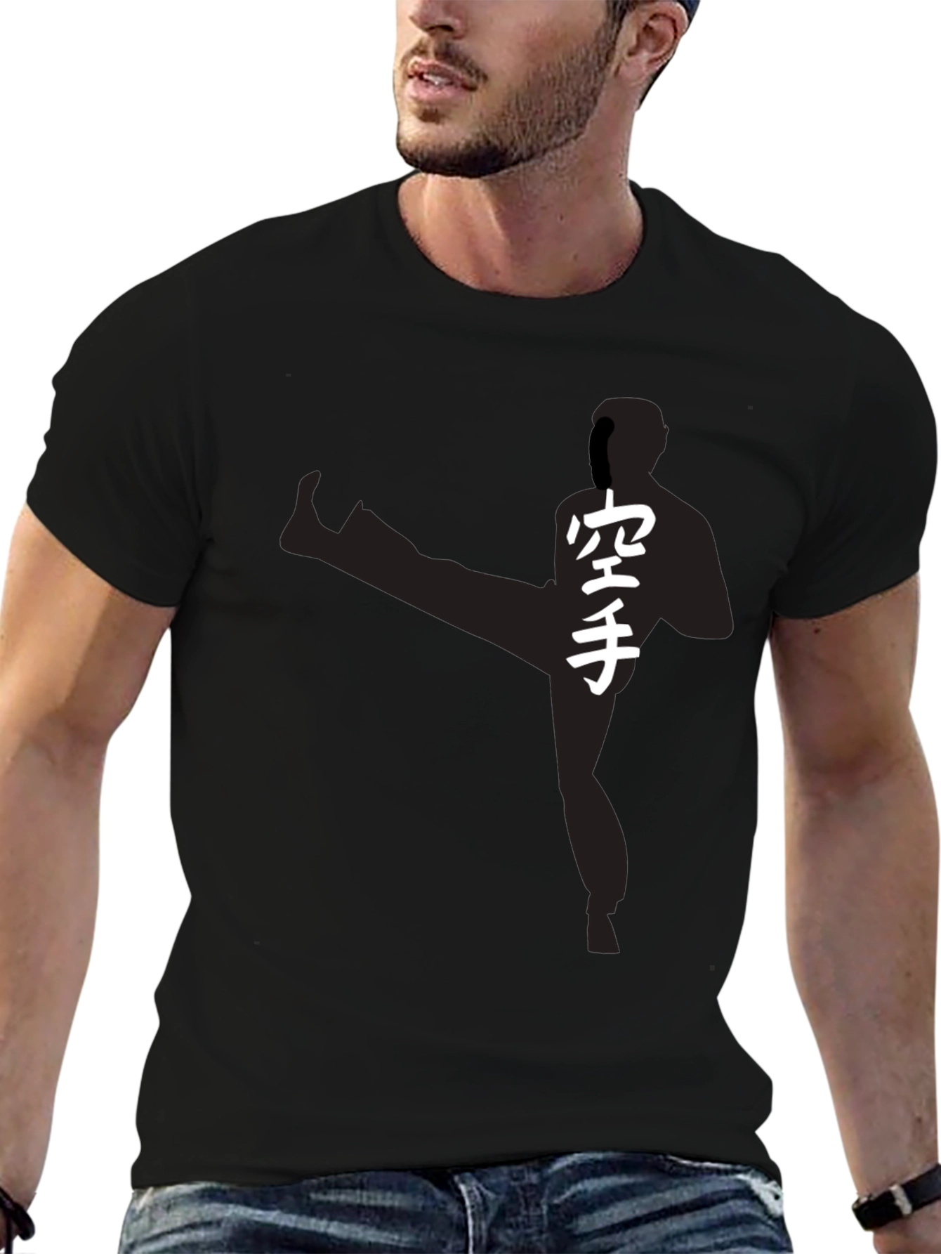 Karate Silhouette Graphic Tee - Martial Arts Style