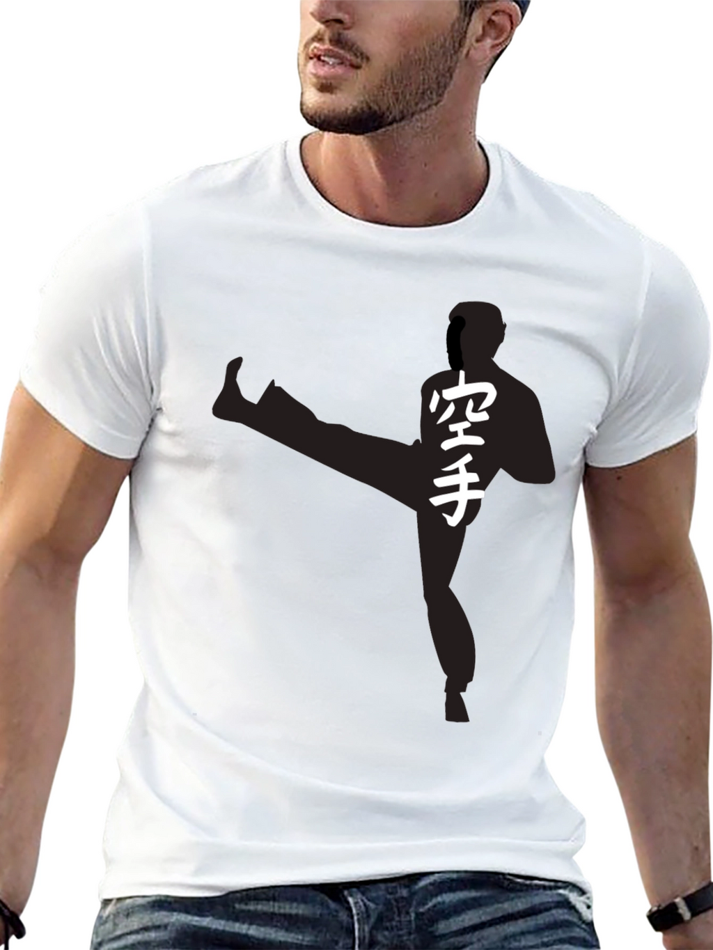 Karate Silhouette Graphic Tee - Martial Arts Style