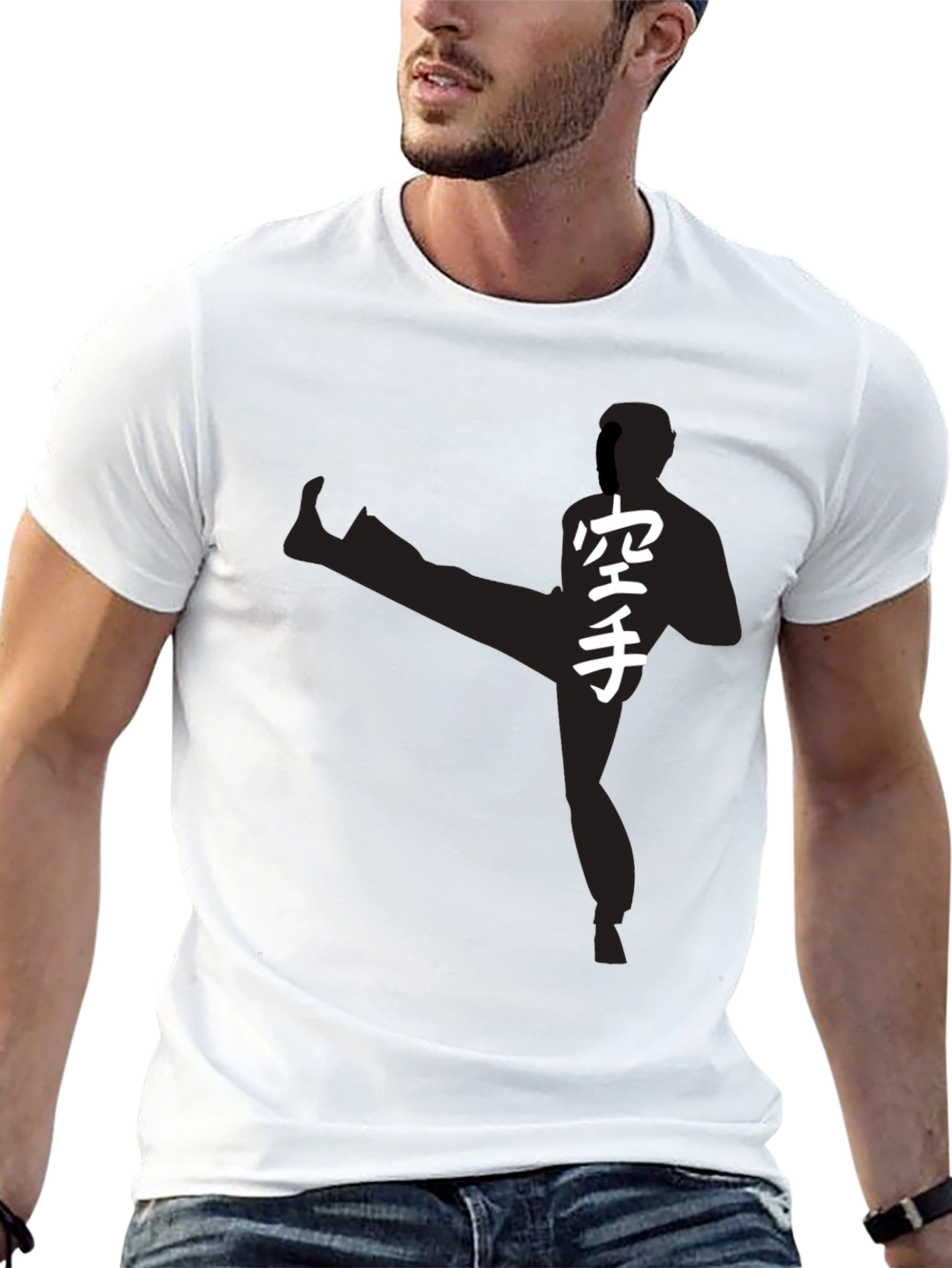 Karate Silhouette Graphic Tee - Martial Arts Style