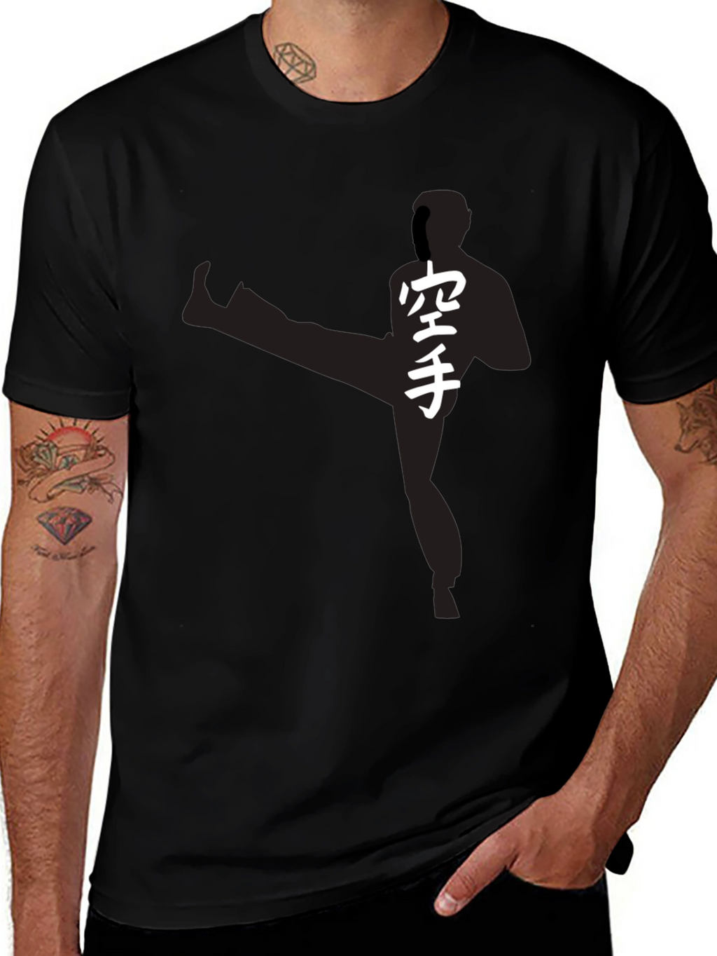 Karate Silhouette Graphic Tee - Martial Arts Style