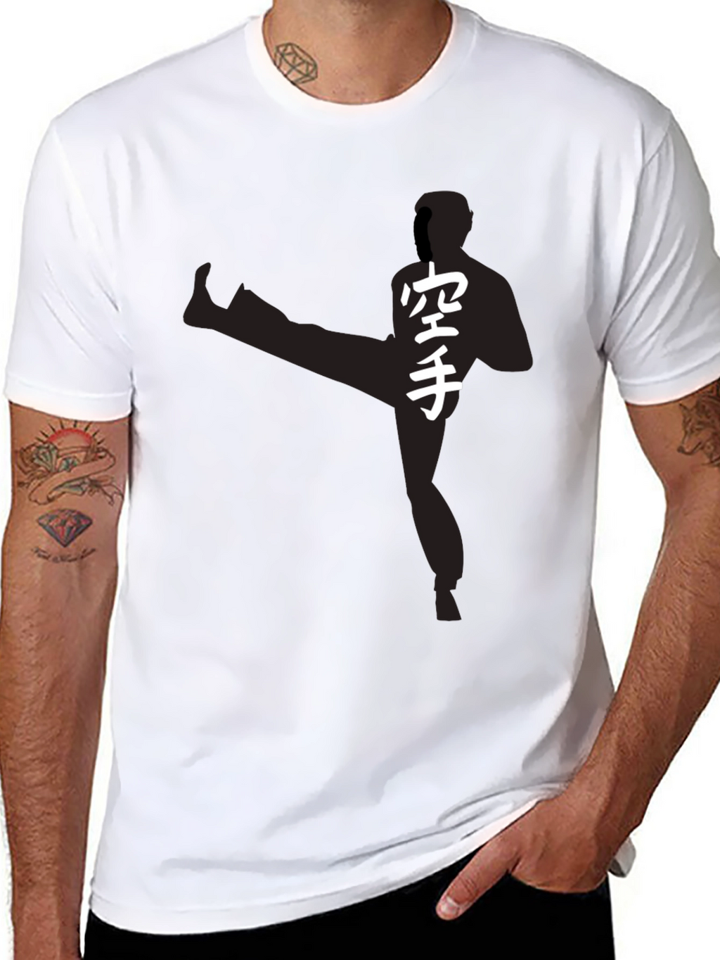 Karate Silhouette Graphic Tee - Martial Arts Style
