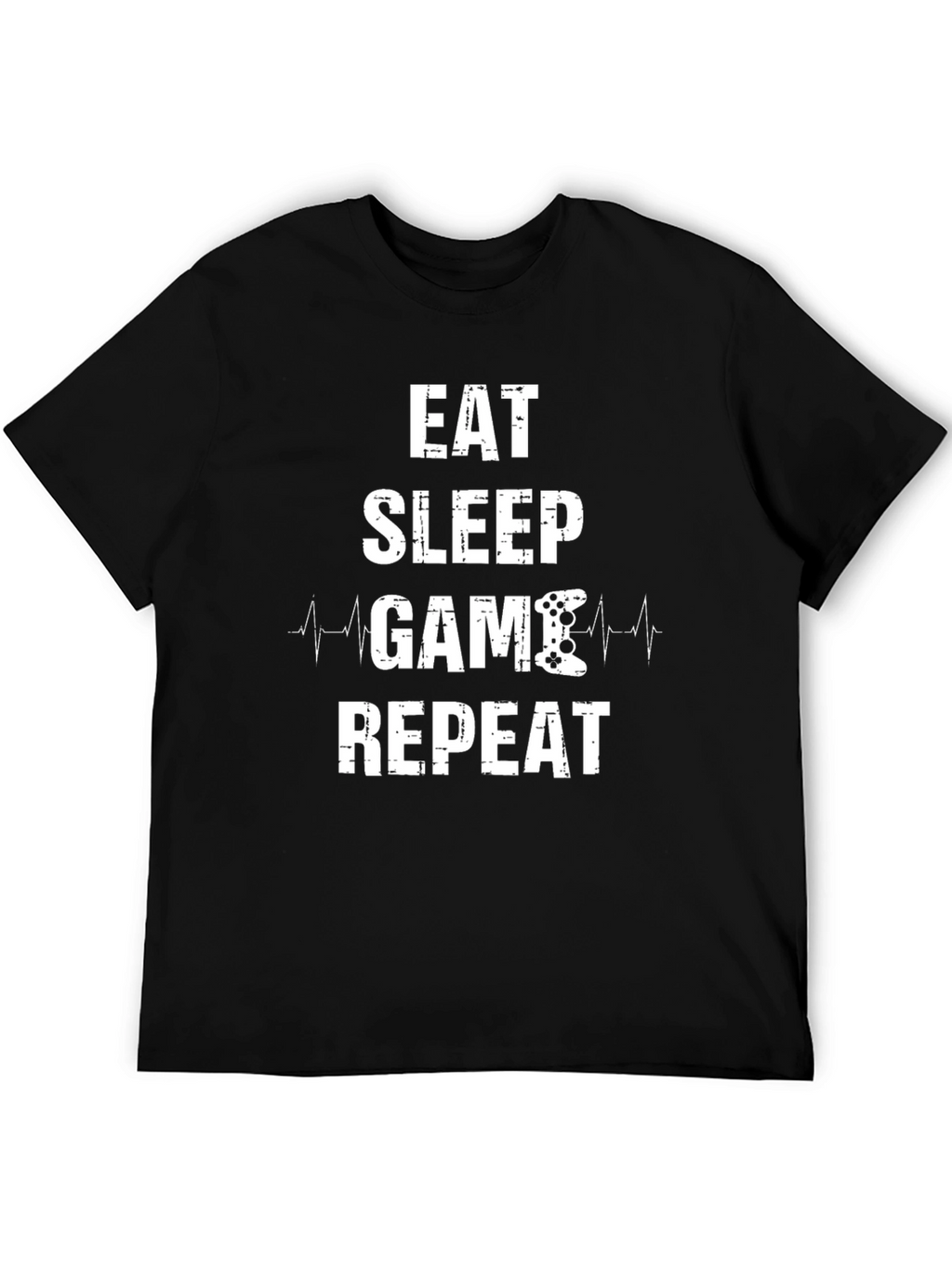 Eat Sleep Game Repeat Black T-Shirt