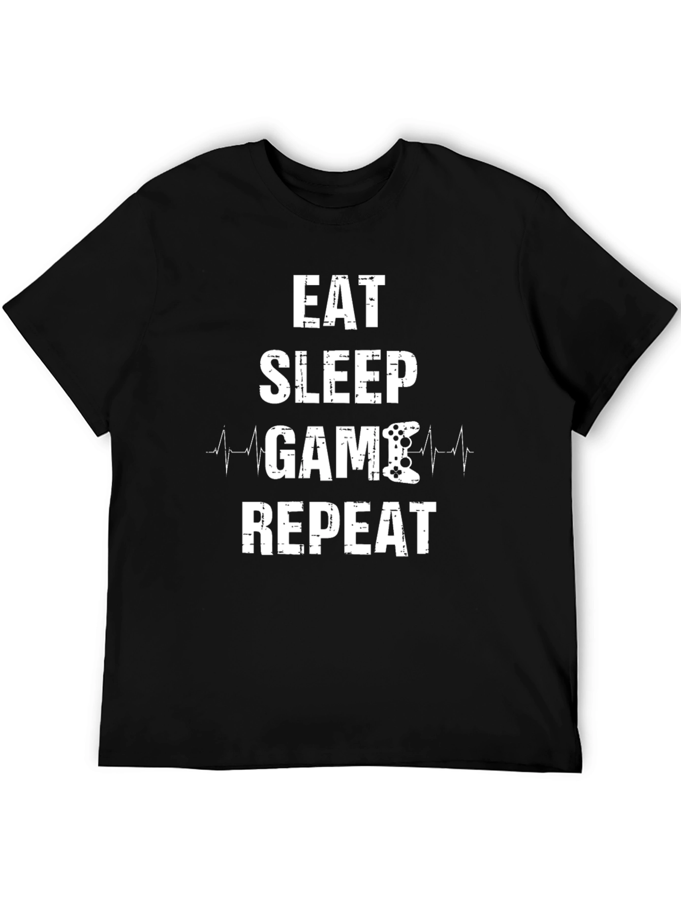 Eat Sleep Game Repeat Black T-Shirt