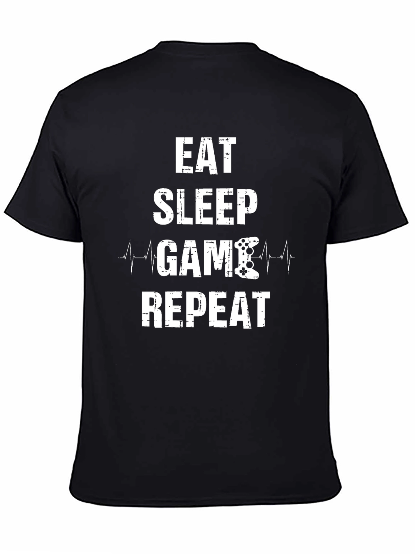 Eat Sleep Game Repeat Black T-Shirt
