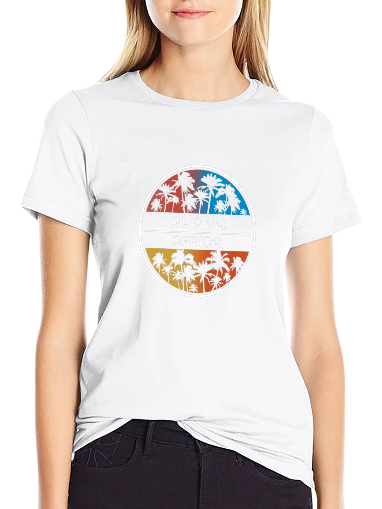 Ghana Africa Palm Tee - Tropical Graphic T-Shirt