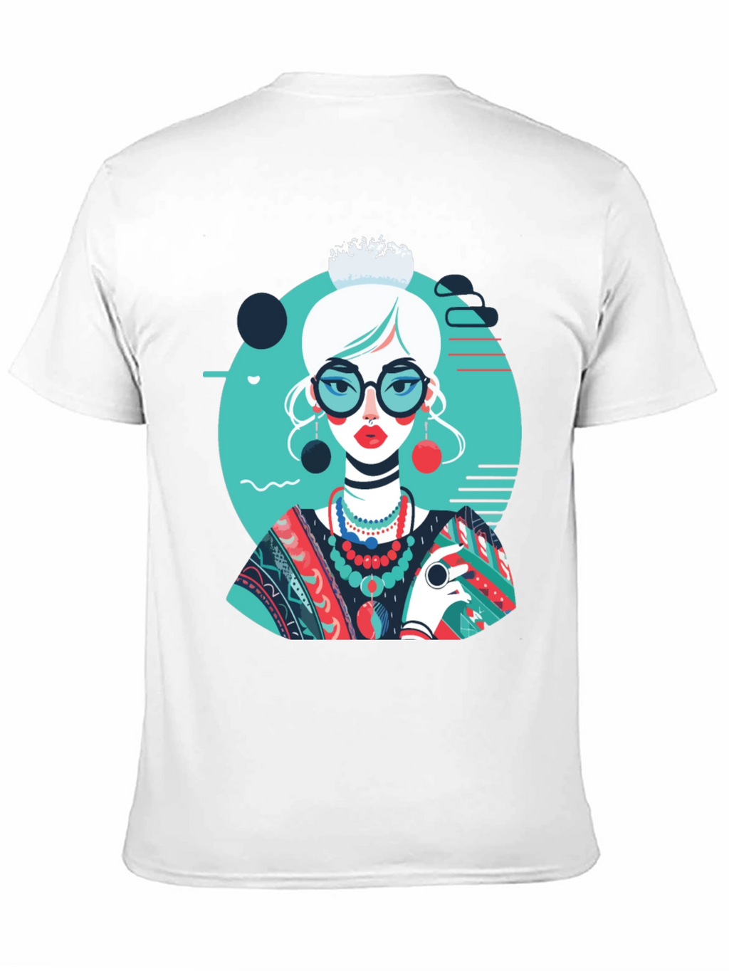 Artsy Woman Graphic T-Shirt - Modern Art Style