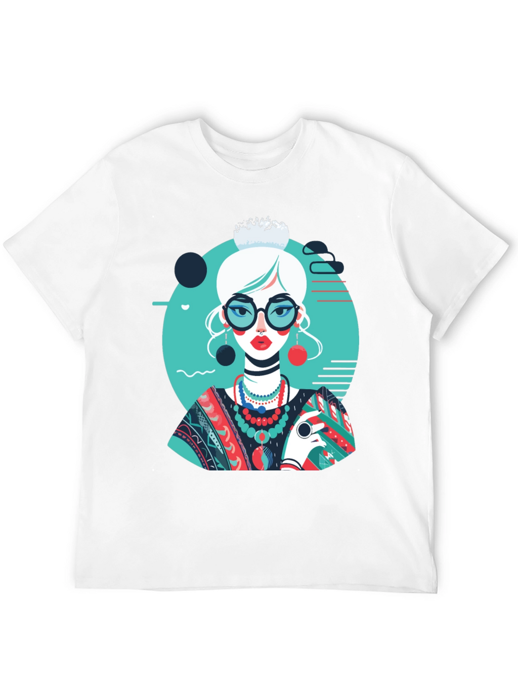 Artsy Woman Graphic T-Shirt - Modern Art Style