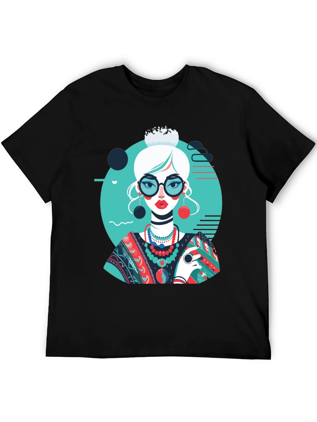 Artsy Woman Graphic T-Shirt - Modern Art Style