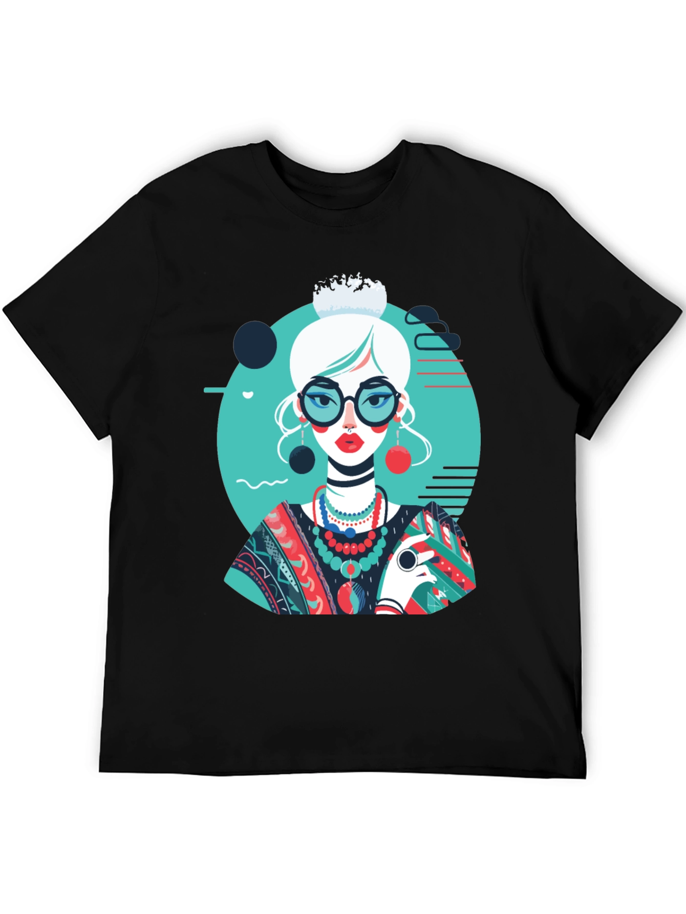 Artsy Woman Graphic T-Shirt - Modern Art Style