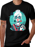 Artsy Woman Graphic T-Shirt - Modern Art Style