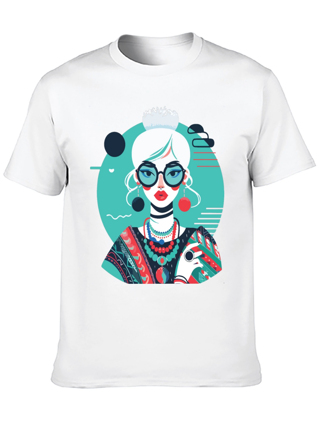 Artsy Woman Graphic T-Shirt - Modern Art Style