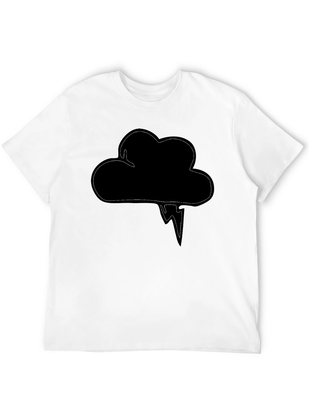 Cloud & Lightning Graphic Black T-Shirt