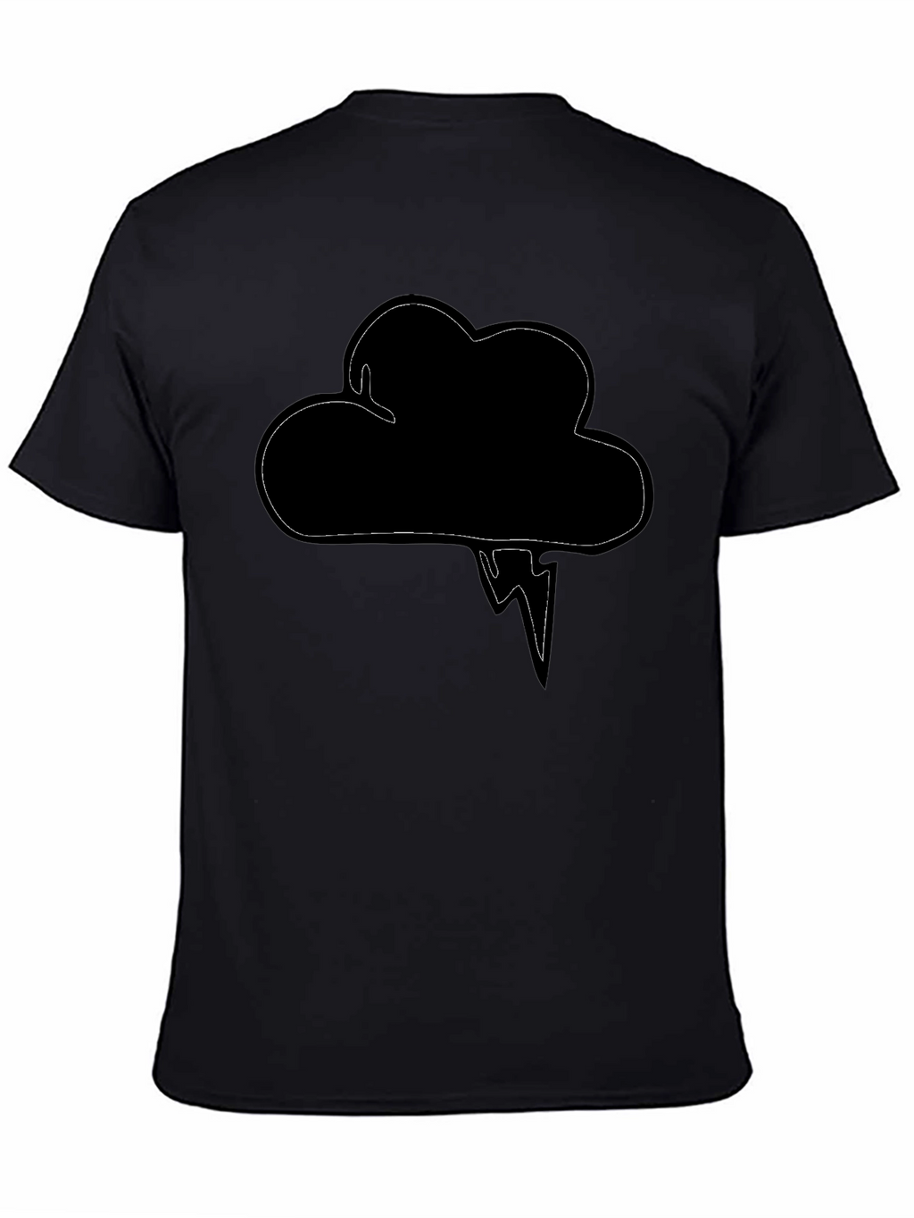 Cloud & Lightning Graphic Black T-Shirt