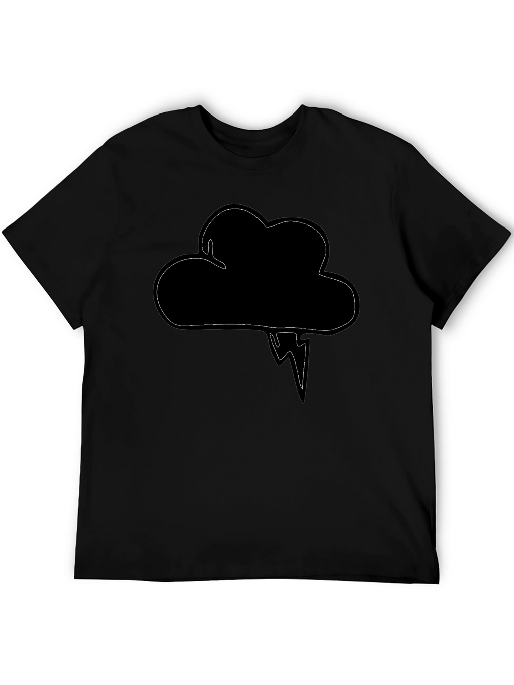 Cloud & Lightning Graphic Black T-Shirt