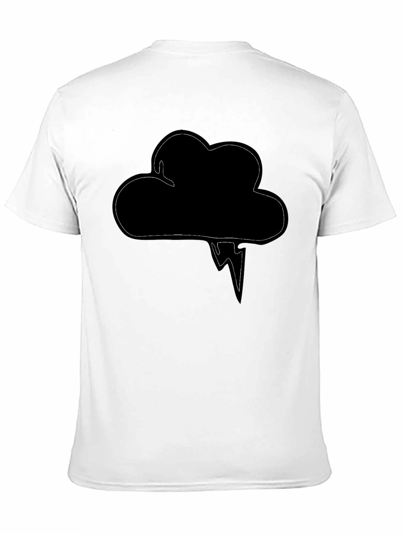 Cloud & Lightning Graphic Black T-Shirt