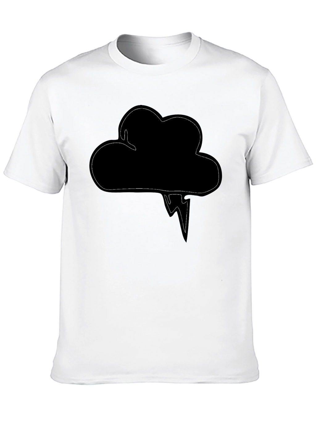 Cloud & Lightning Graphic Black T-Shirt