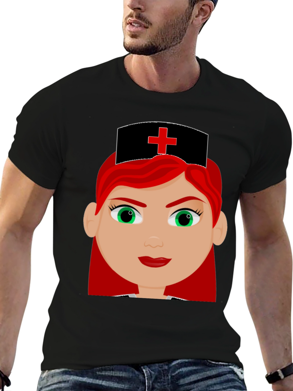 Nurse Cartoon Graphic T-Shirt