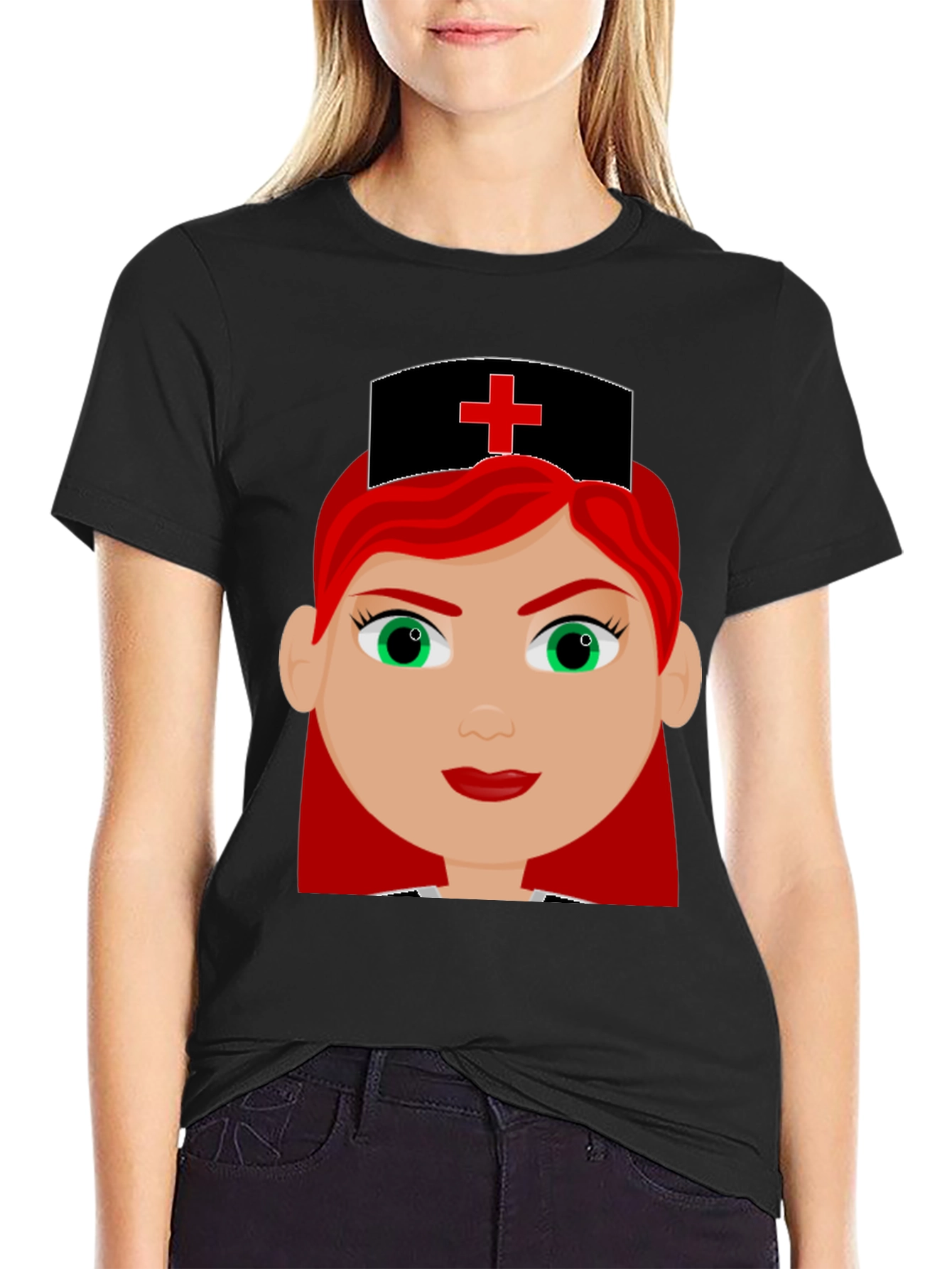 Nurse Cartoon Graphic T-Shirt
