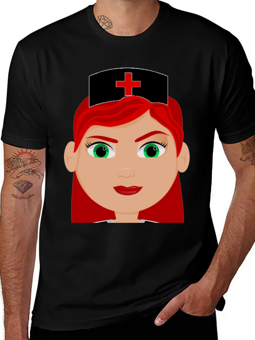 Nurse Cartoon Graphic T-Shirt