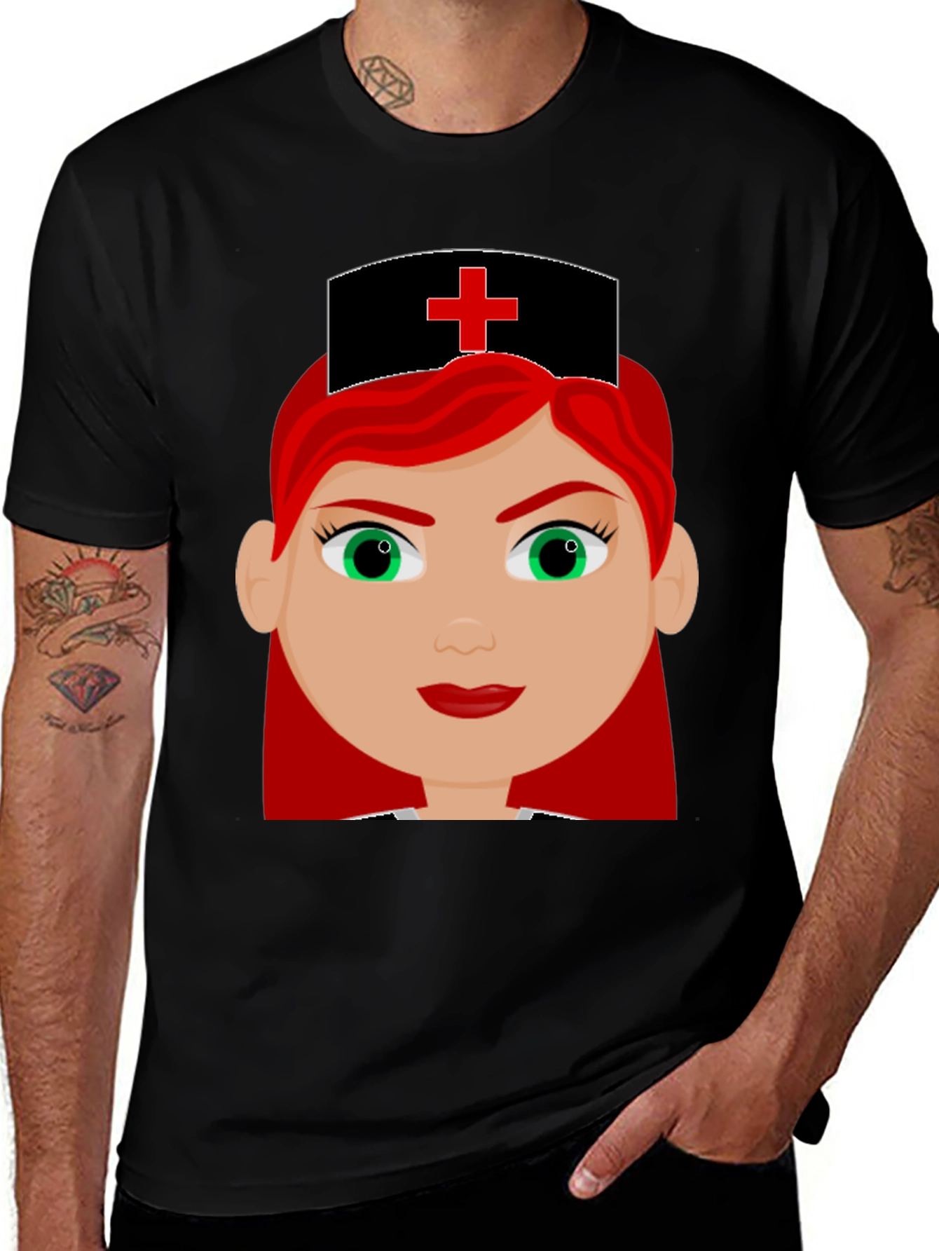 Nurse Cartoon Graphic T-Shirt