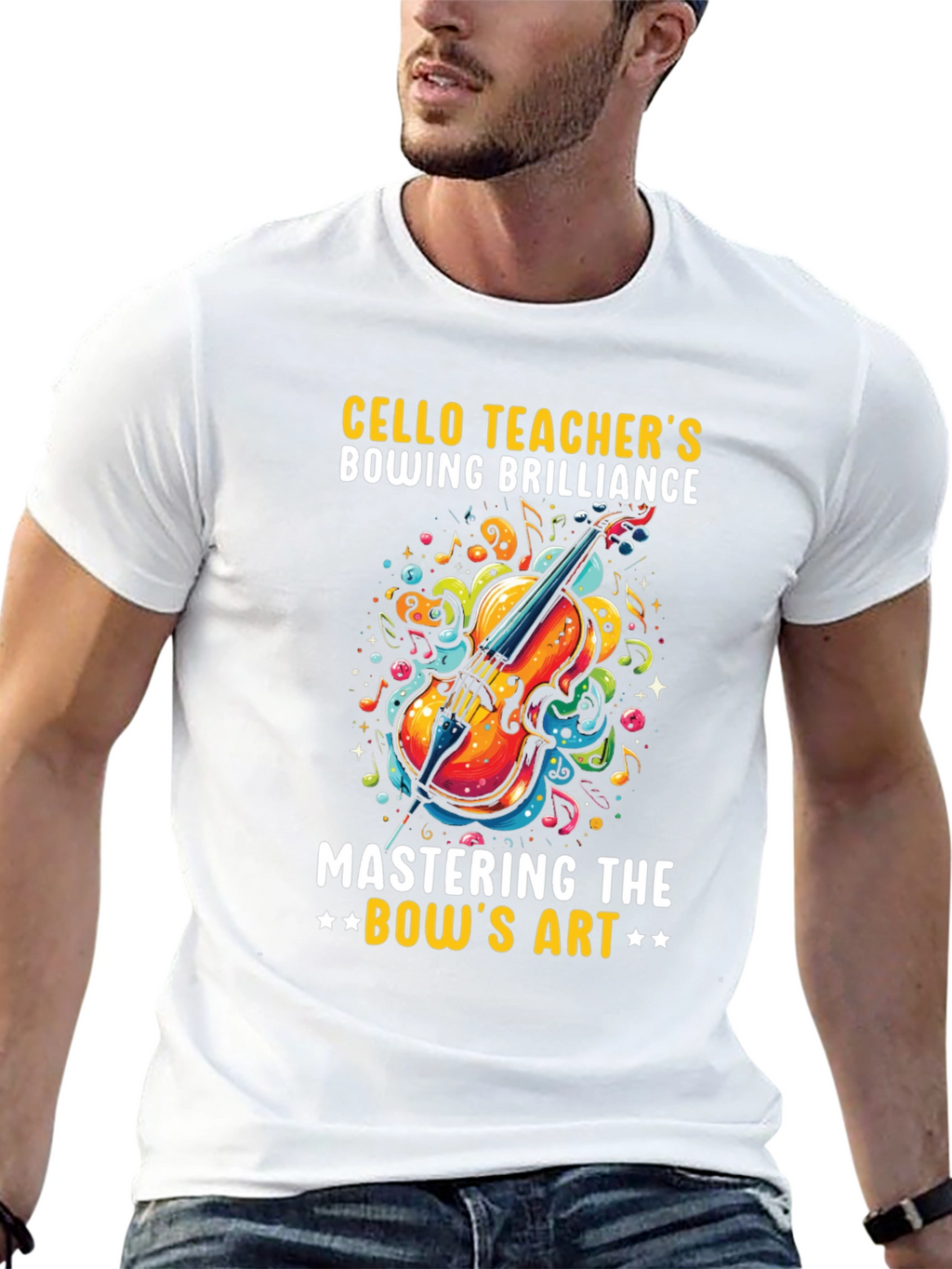 Cello Teacher Bowing Brilliance Graphic Tee